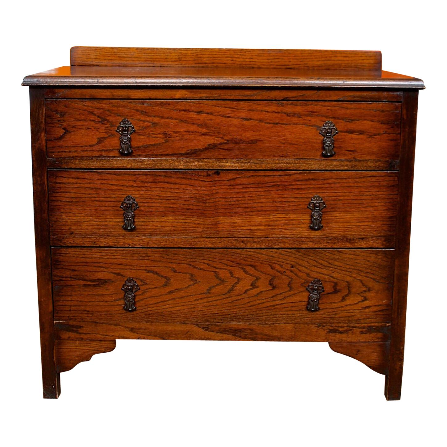 English Arts & Crafts Oak Chest of Drawers Wild Oak For Sale