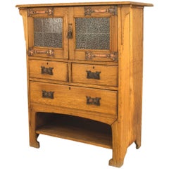 Vintage English Arts and Crafts Oak Cupboard