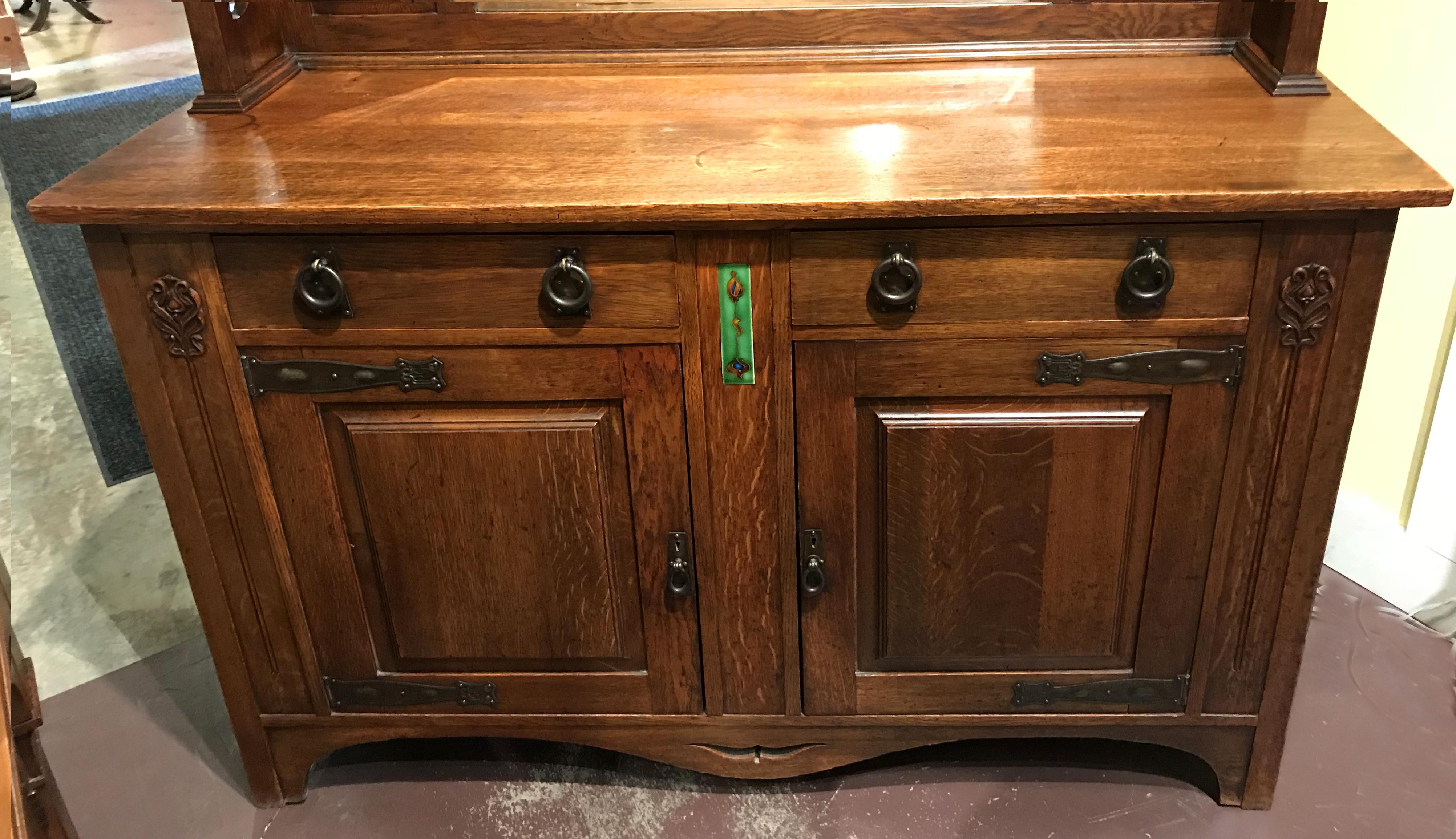 oak and glass sideboard