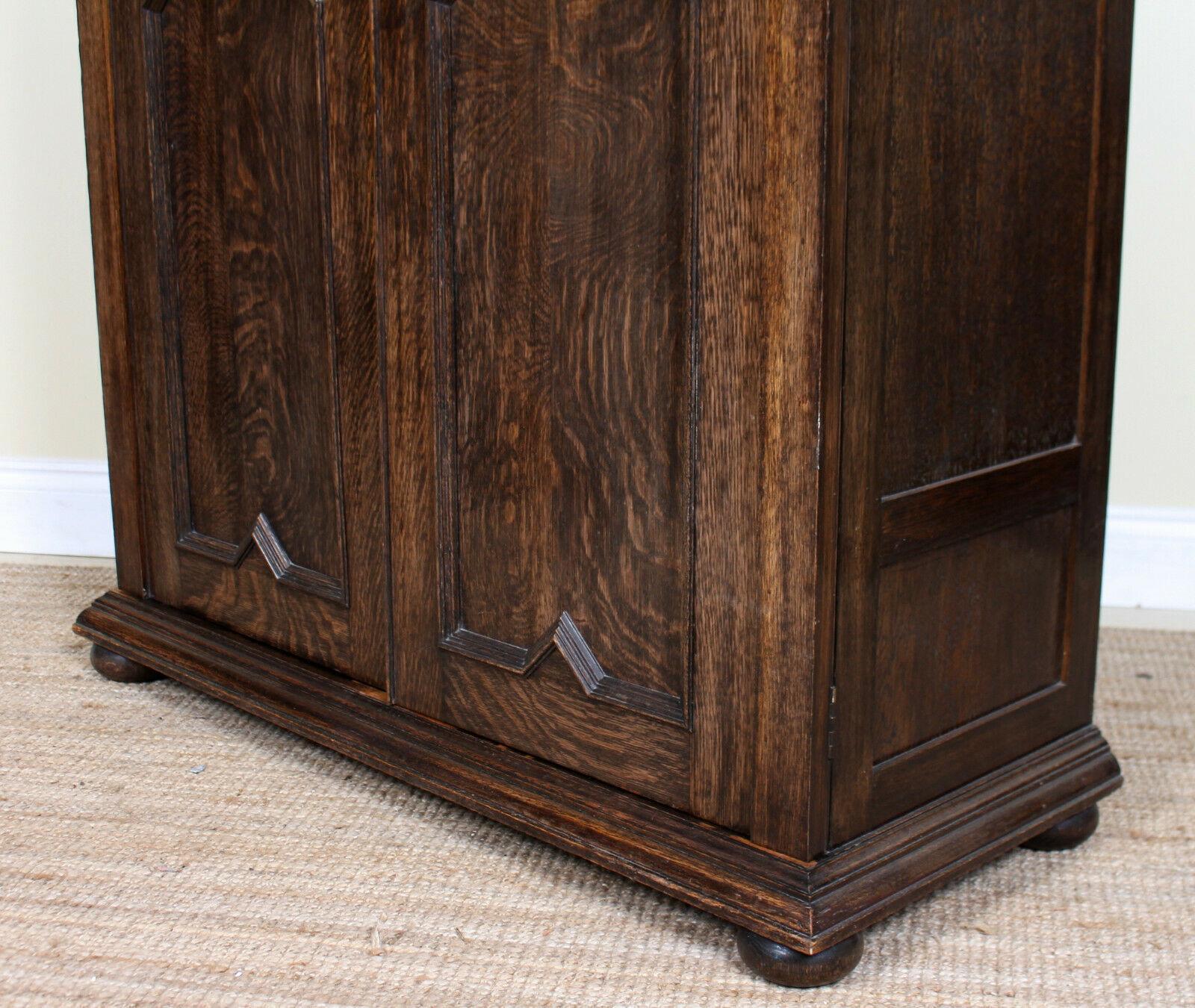 English Arts & Crafts Oak Wardrobe Rare Compactum Armoire Edwardian 4