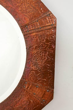 English Arts & Crafts Octagonal Copper Mirror