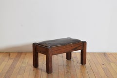 English Arts & Crafts Period Oak and Upholstered Footstool, ca. 1900