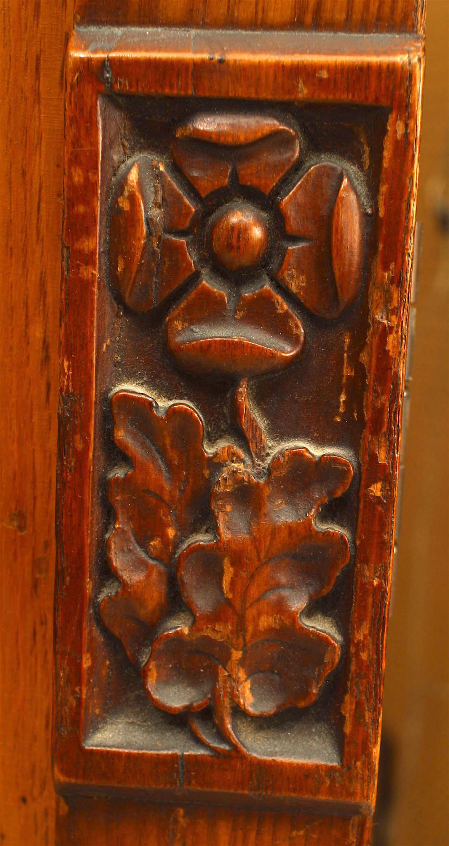Arts and Crafts English Arts & Crafts Carved Pine Armoire For Sale