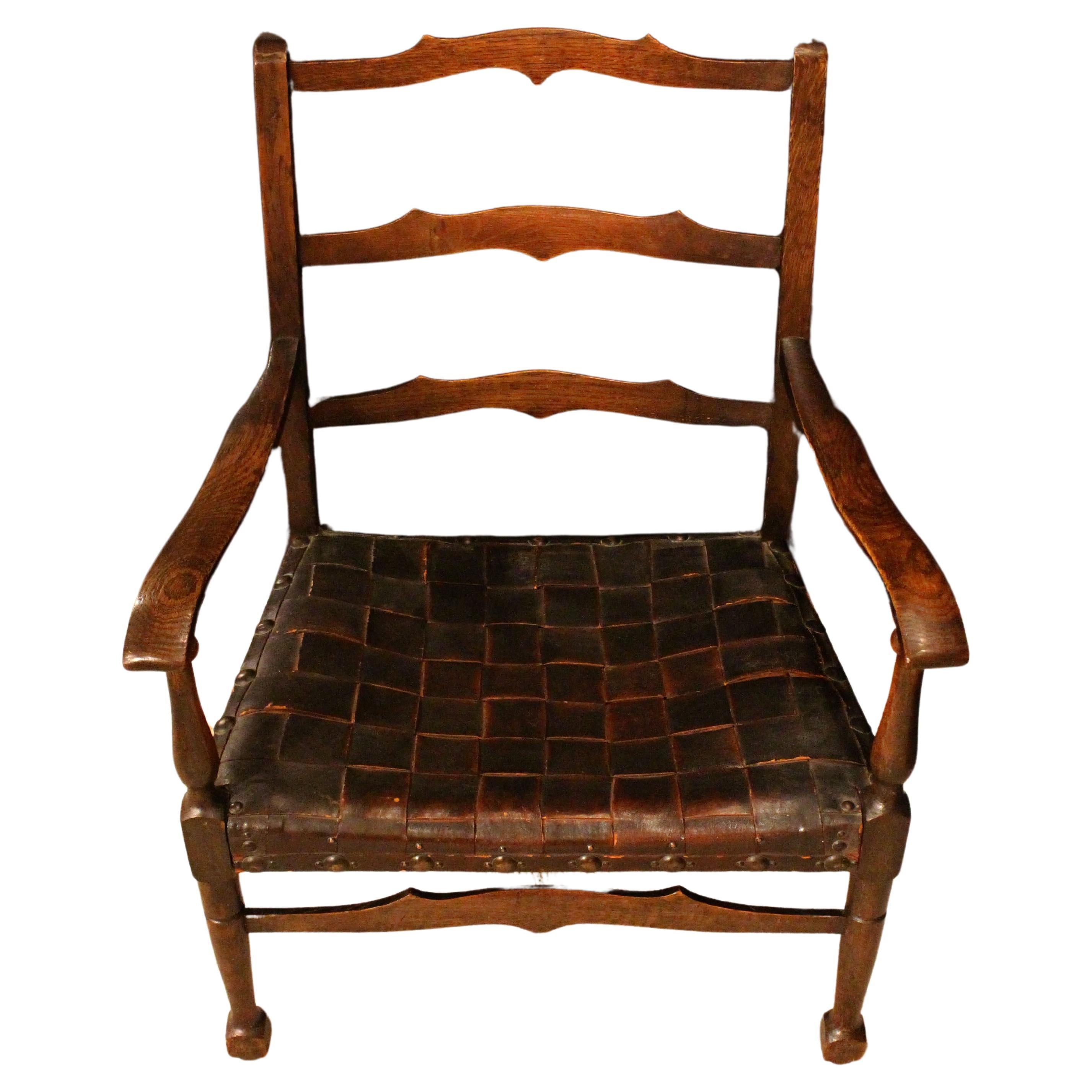 English Arts & Crafts Slipper Arm Chair