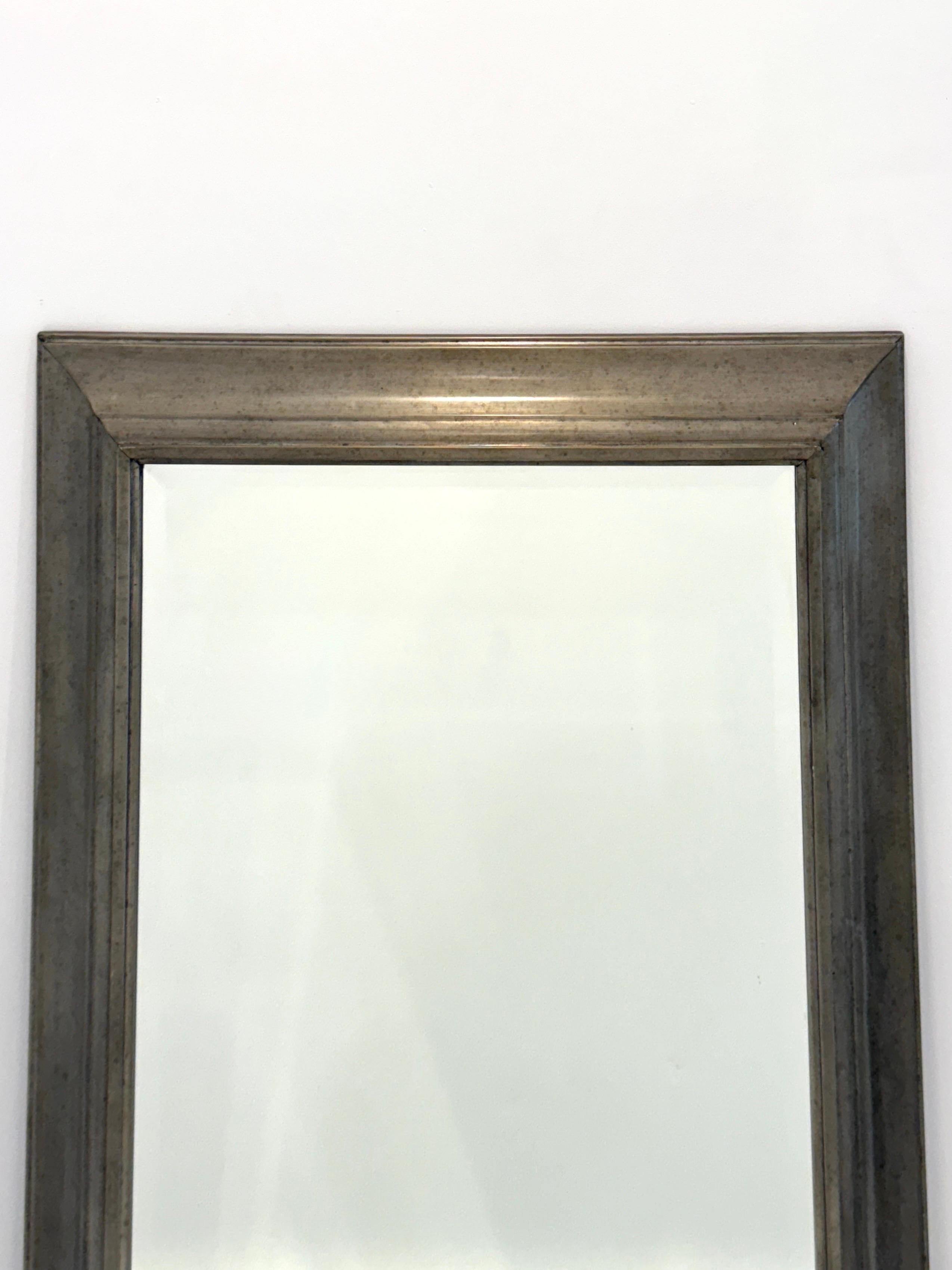 XXI secolo e contemporaneo Specchio in stile Arts & Crafts inglese in nichel antico in vendita