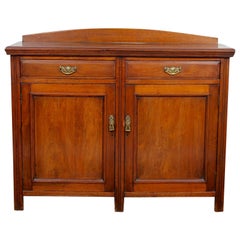 English Arts & Crafts Walnut Dresser Base Sideboard 19th Century Cabinet