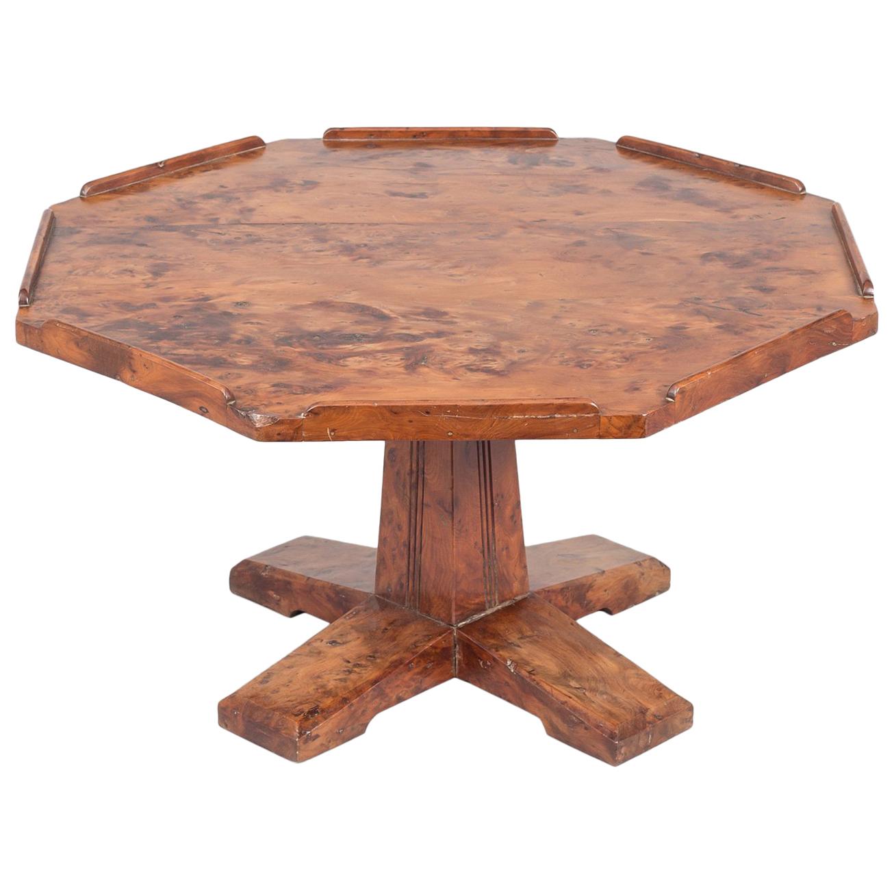 English Arts & Crafts Yew Wood Lazy Susan For Sale