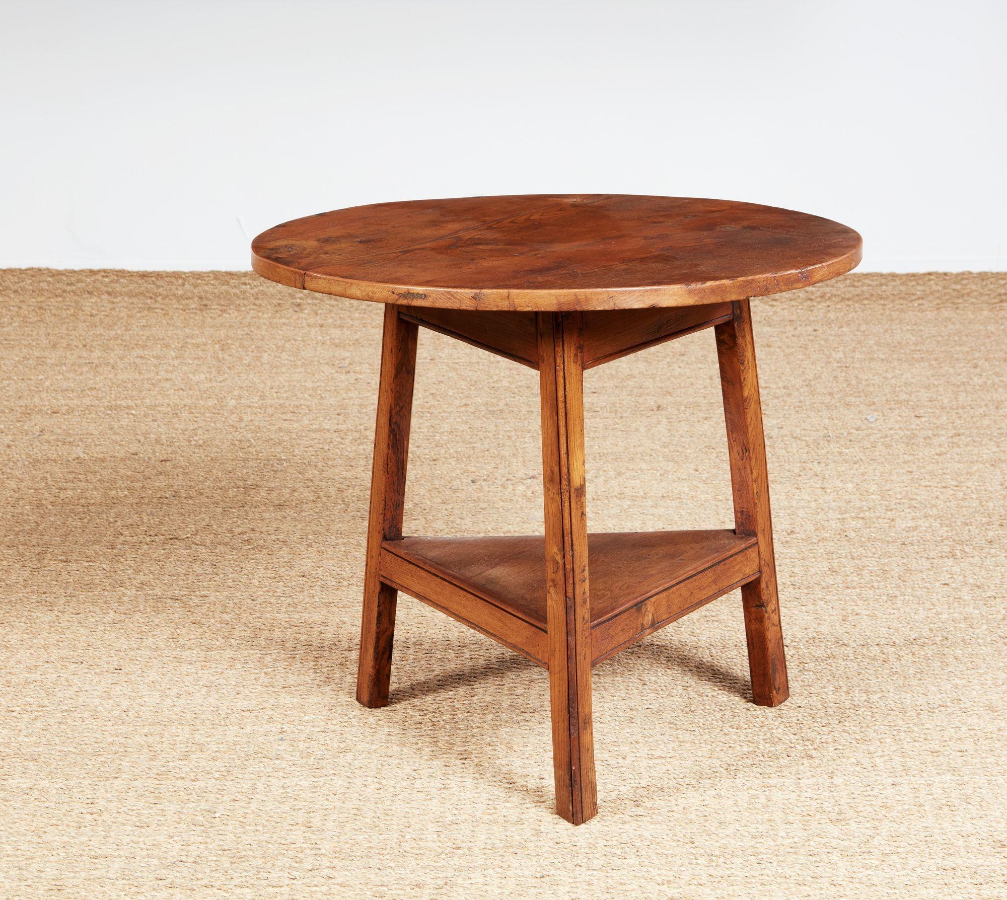 English Ash Cricket Table with Lower Shelf For Sale 1