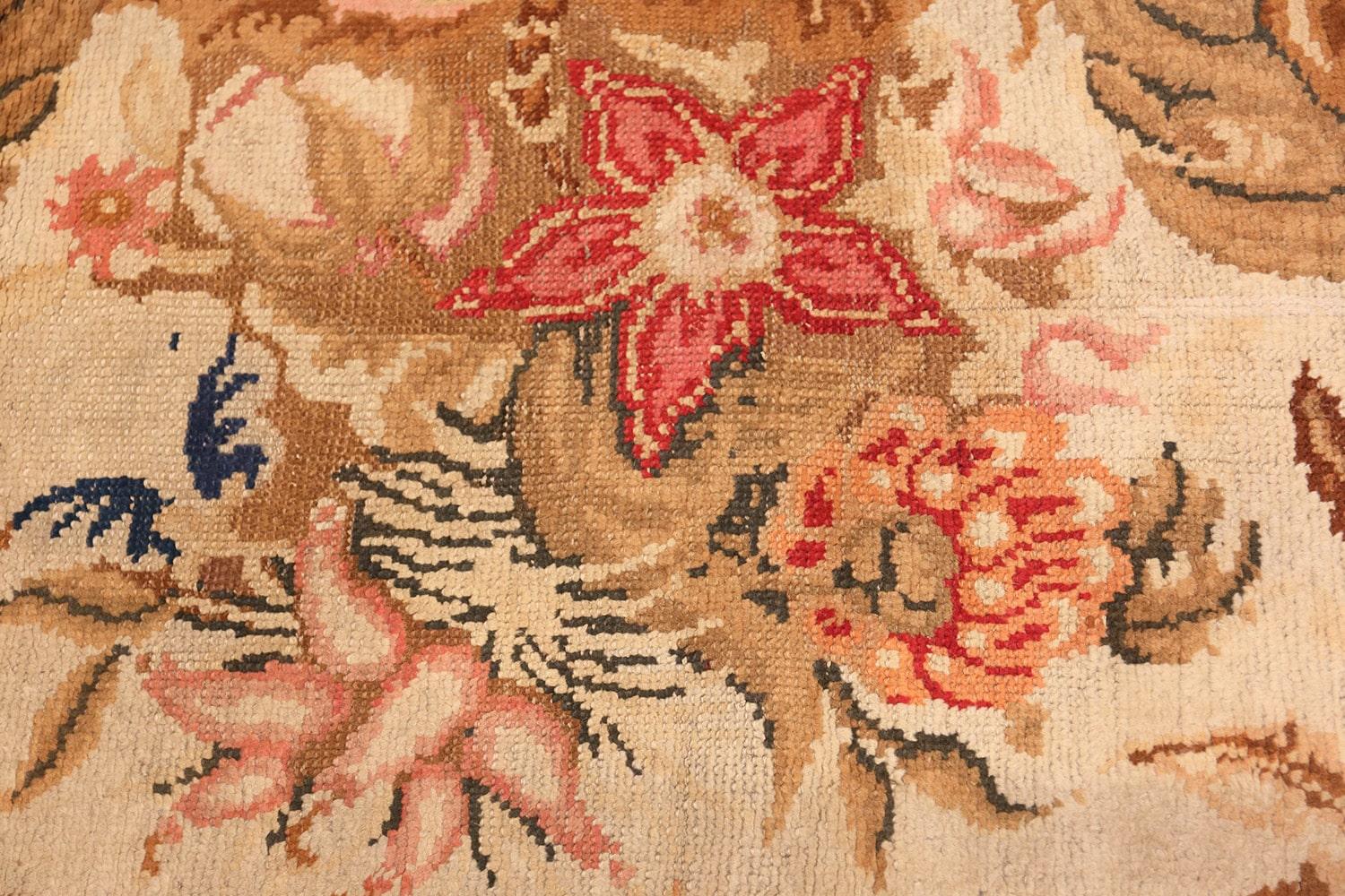 Aubusson English Axminster Antique Rug. Size: 3 ft 2 in x 7 ft 2 in  For Sale