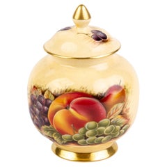 English Aynsley Orchard Gilt Gold Fine Porcelain Lidded Jar 