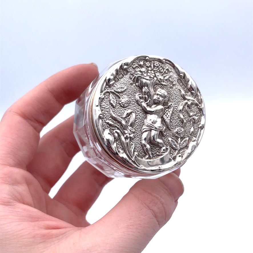 English Baby Repousse Sterling Boxed Set For Sale 1