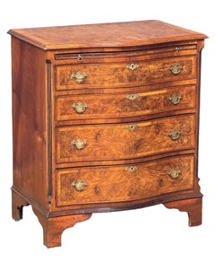 English Bachelor's Small Chest or Bedside Cabinet of Burl Walnut