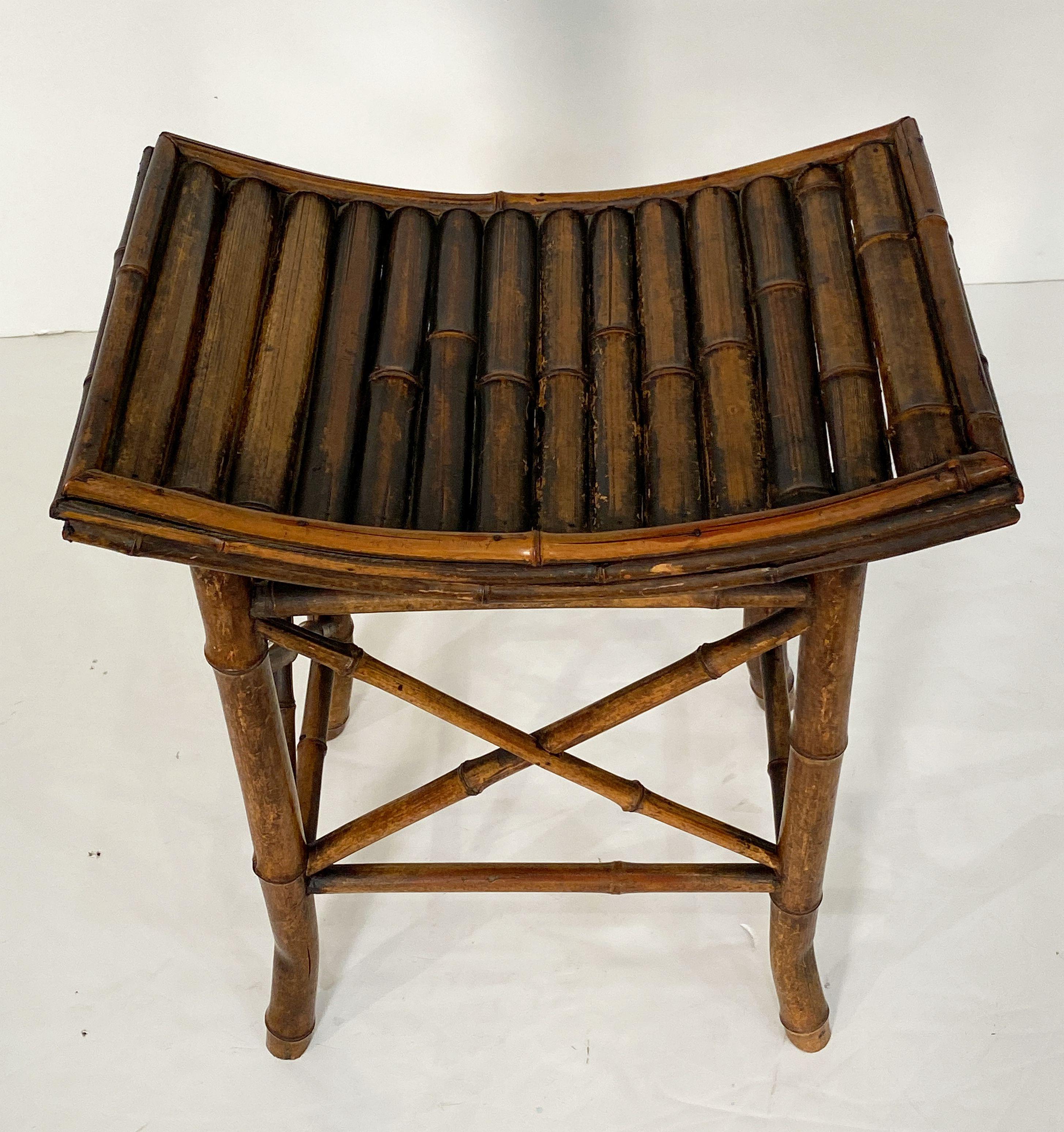 English Bamboo Bench or Stool with Saddle Seat from the Aesthetic Movement Era For Sale 5