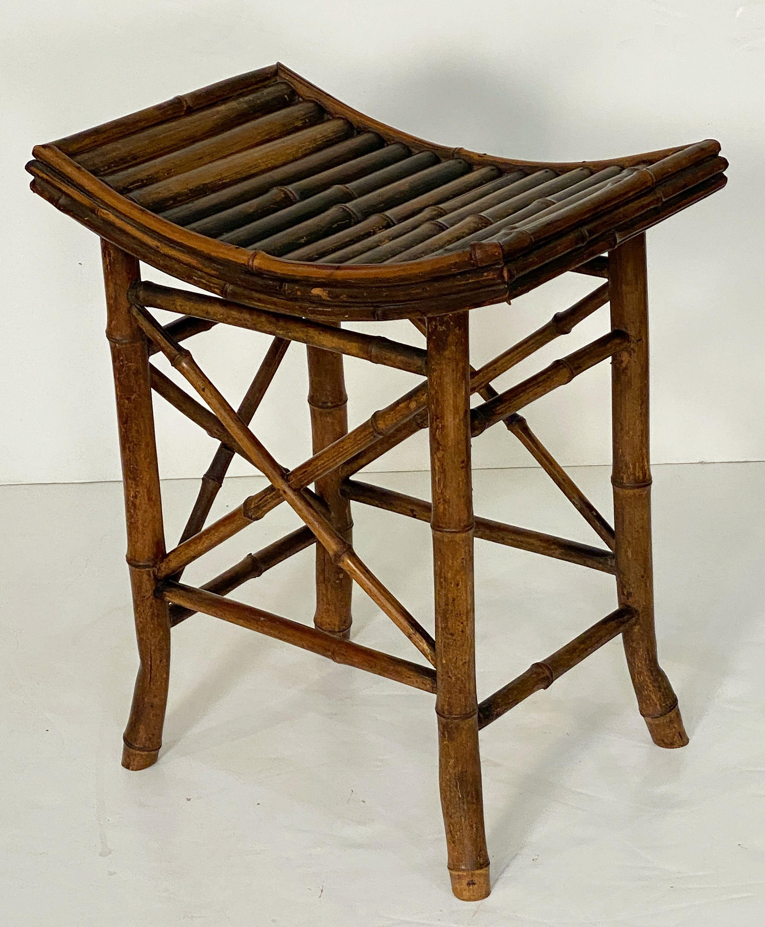 English Bamboo Bench or Stool with Saddle Seat from the Aesthetic Movement Era For Sale 6