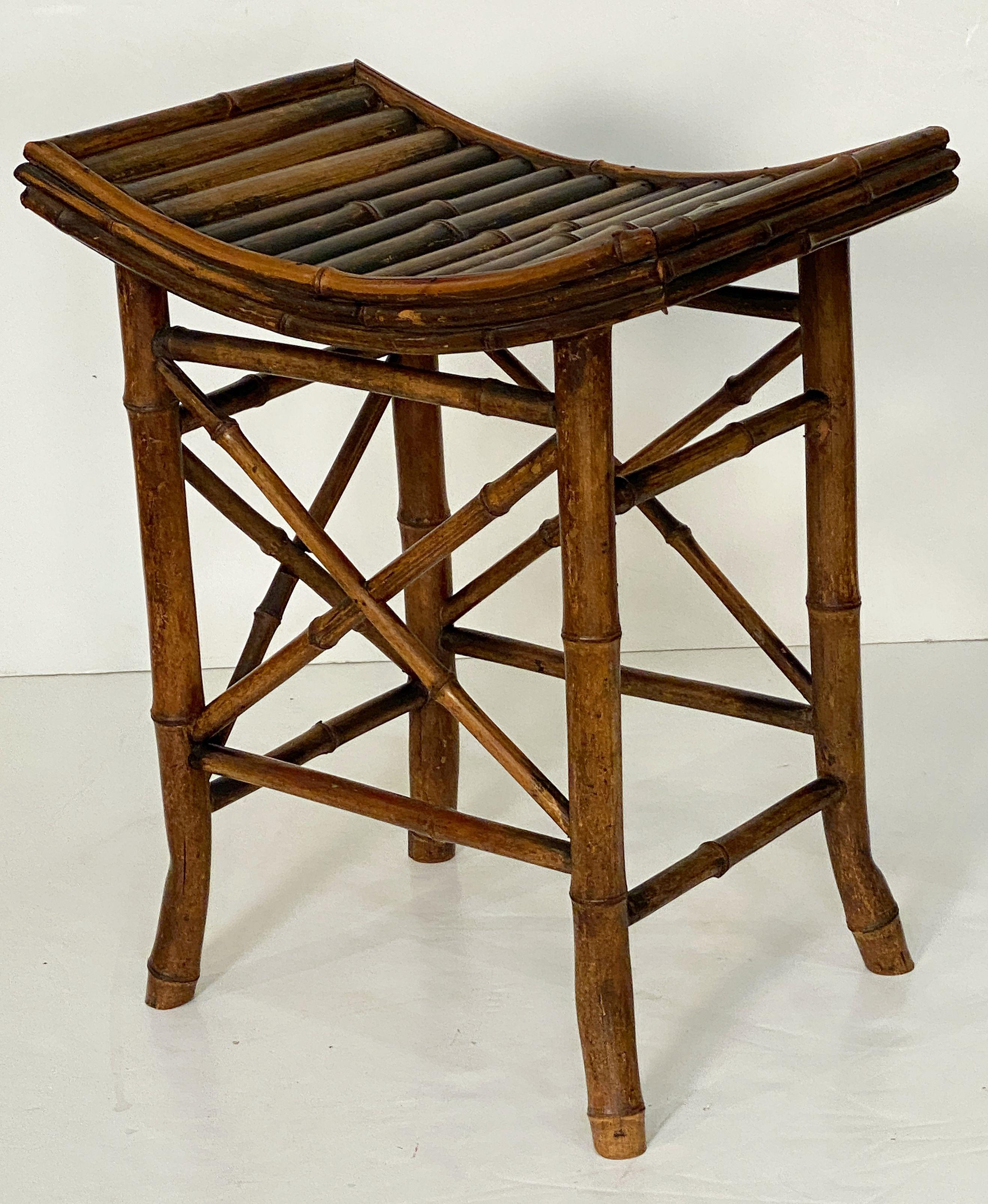 English Bamboo Bench or Stool with Saddle Seat from the Aesthetic Movement Era For Sale 9