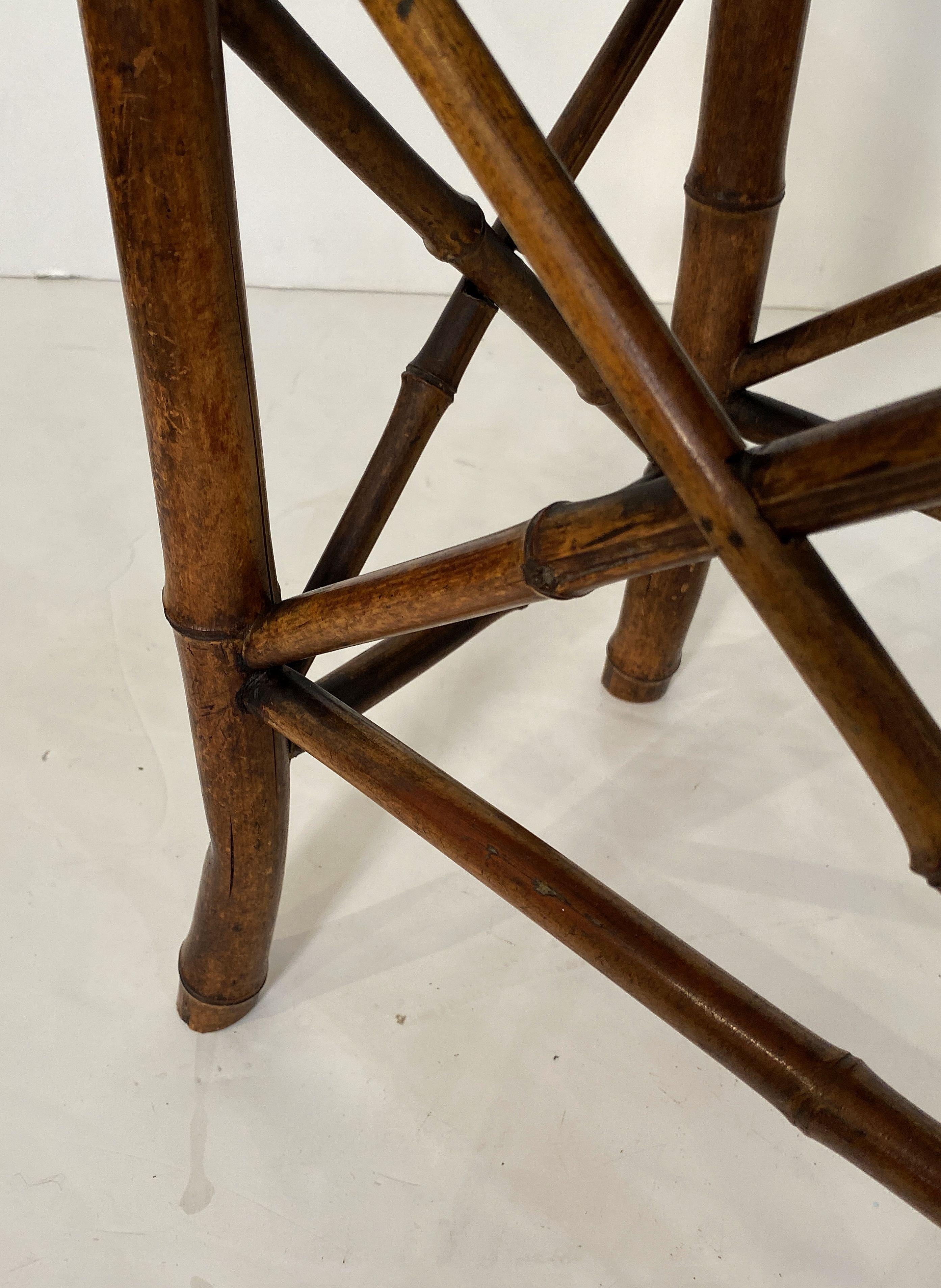 English Bamboo Bench or Stool with Saddle Seat from the Aesthetic Movement Era For Sale 14