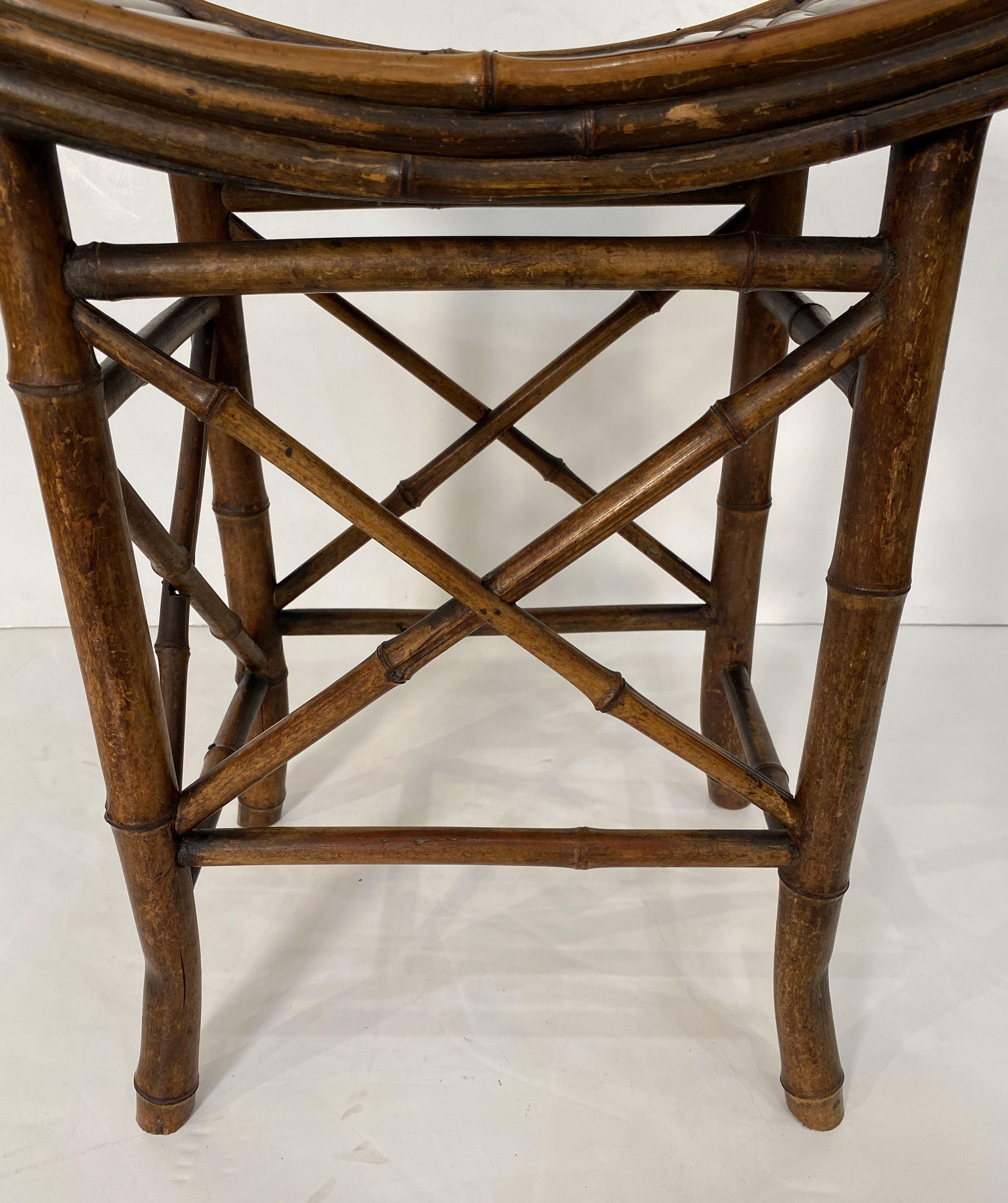 English Bamboo Bench or Stool with Saddle Seat from the Aesthetic Movement Era For Sale 15