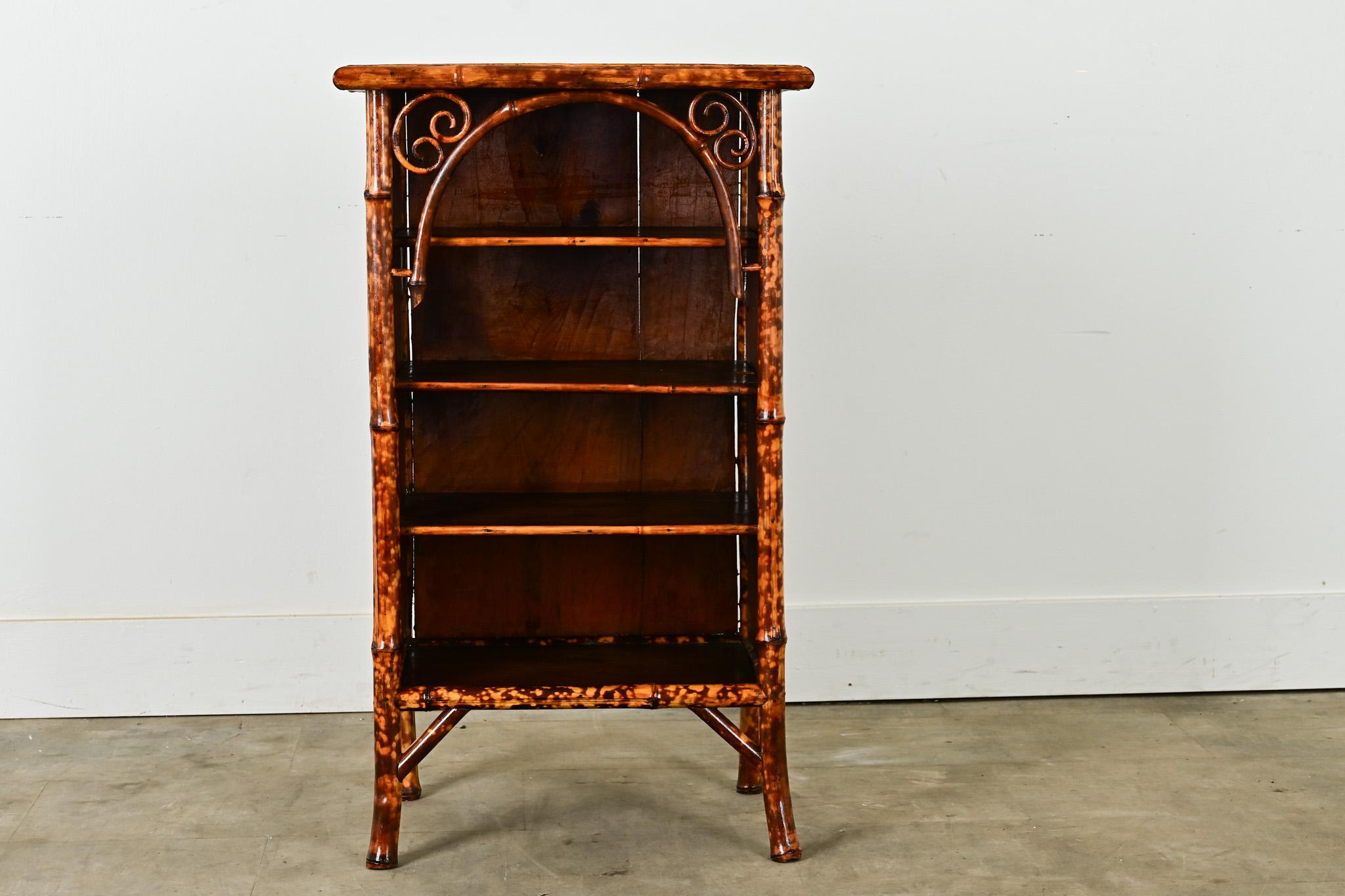 Other English Bamboo Bookshelf with Butterfly Decoupage