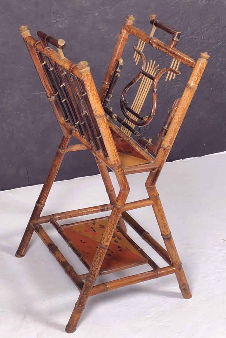 English Bamboo Canterbury Music Rack or Magazine Stand For Sale at 1stDibs