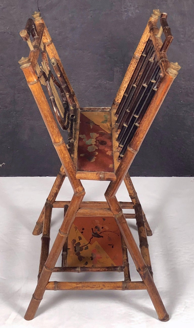 English Bamboo Canterbury Music Rack or Magazine Stand For Sale at 1stDibs