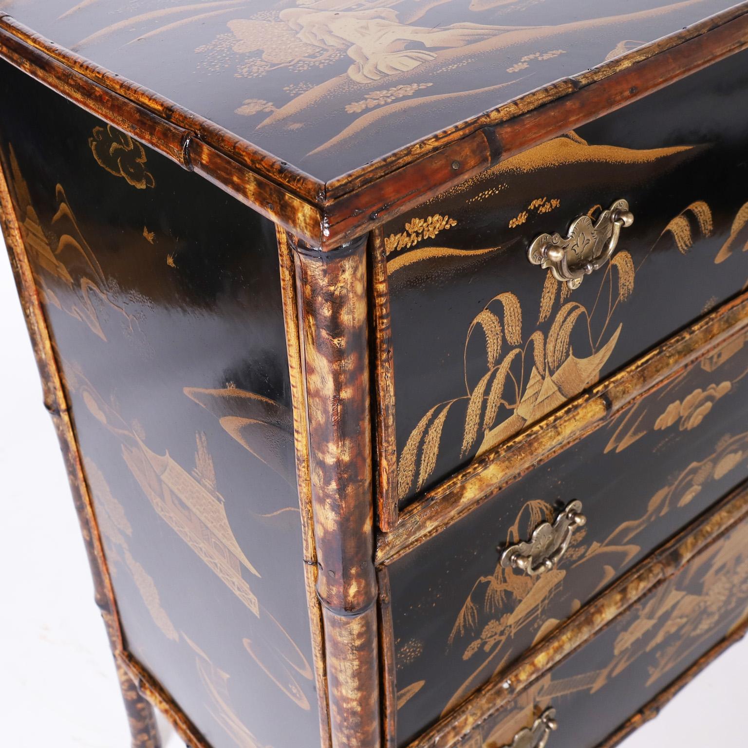 English Bamboo Chinoiserie Chest 3