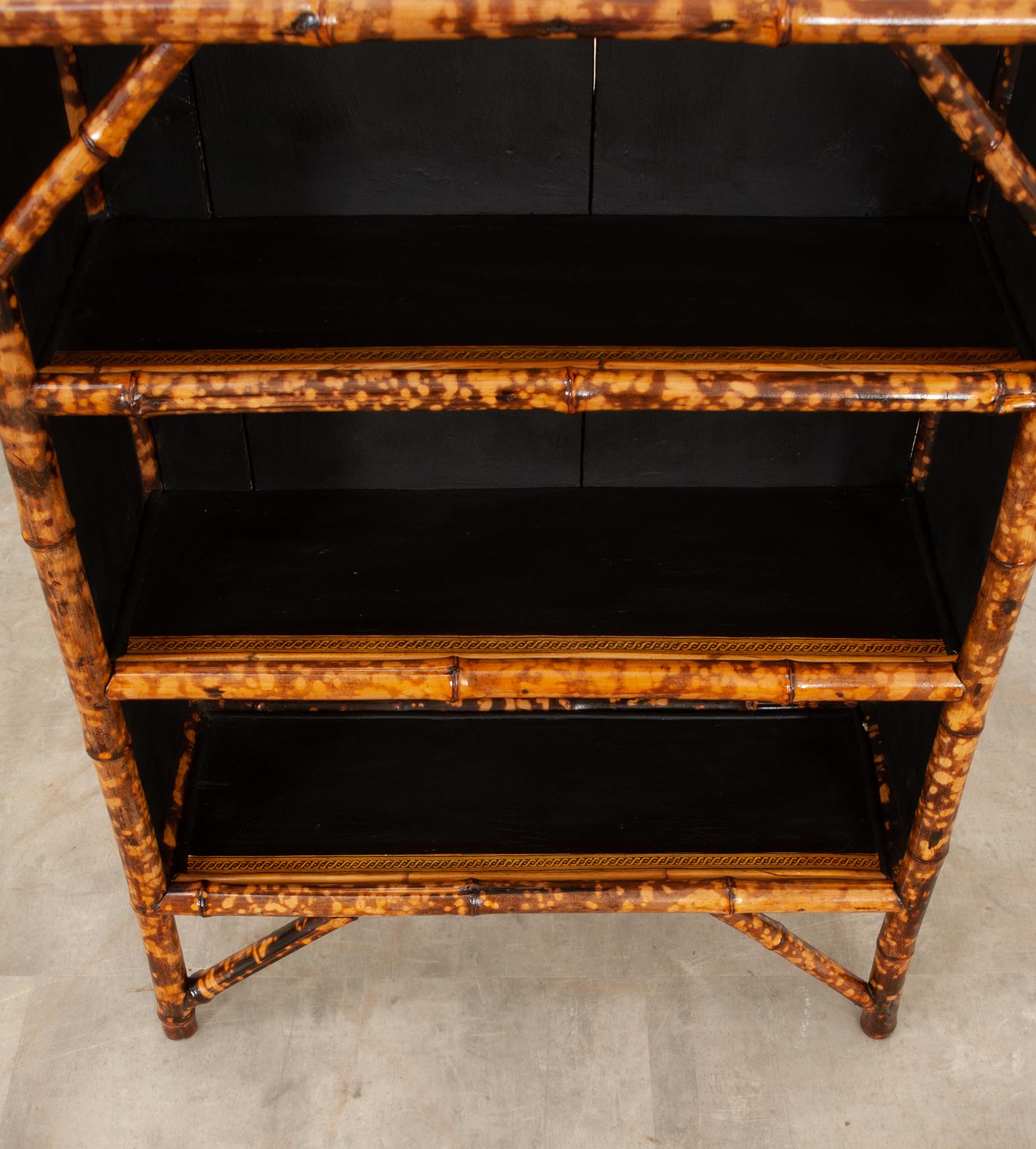 Woodwork English Bamboo Decoupage Bookcase