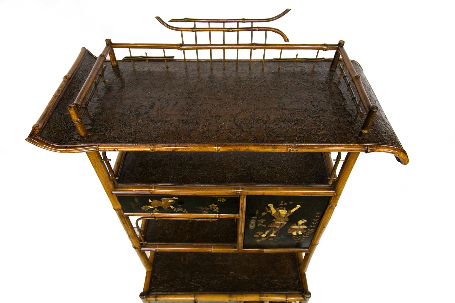 Late 19th Century English Bamboo Display Shelf/Cabinet