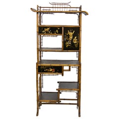 English Bamboo Display Shelf/Cabinet