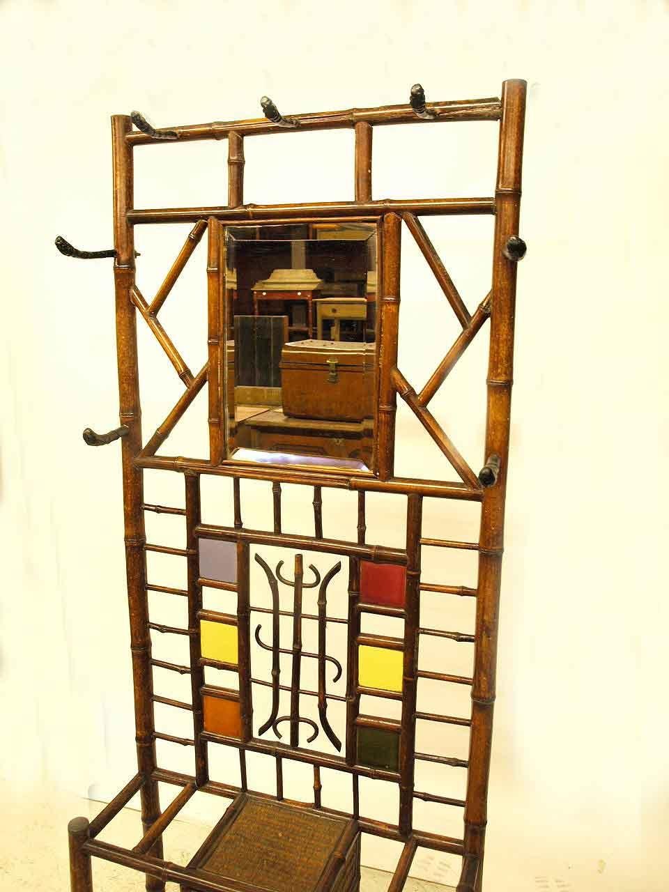 Late 19th Century English Bamboo Hall Stand For Sale