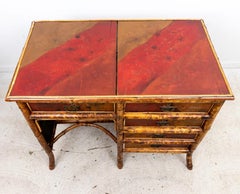 English Bamboo Lacquered Desk