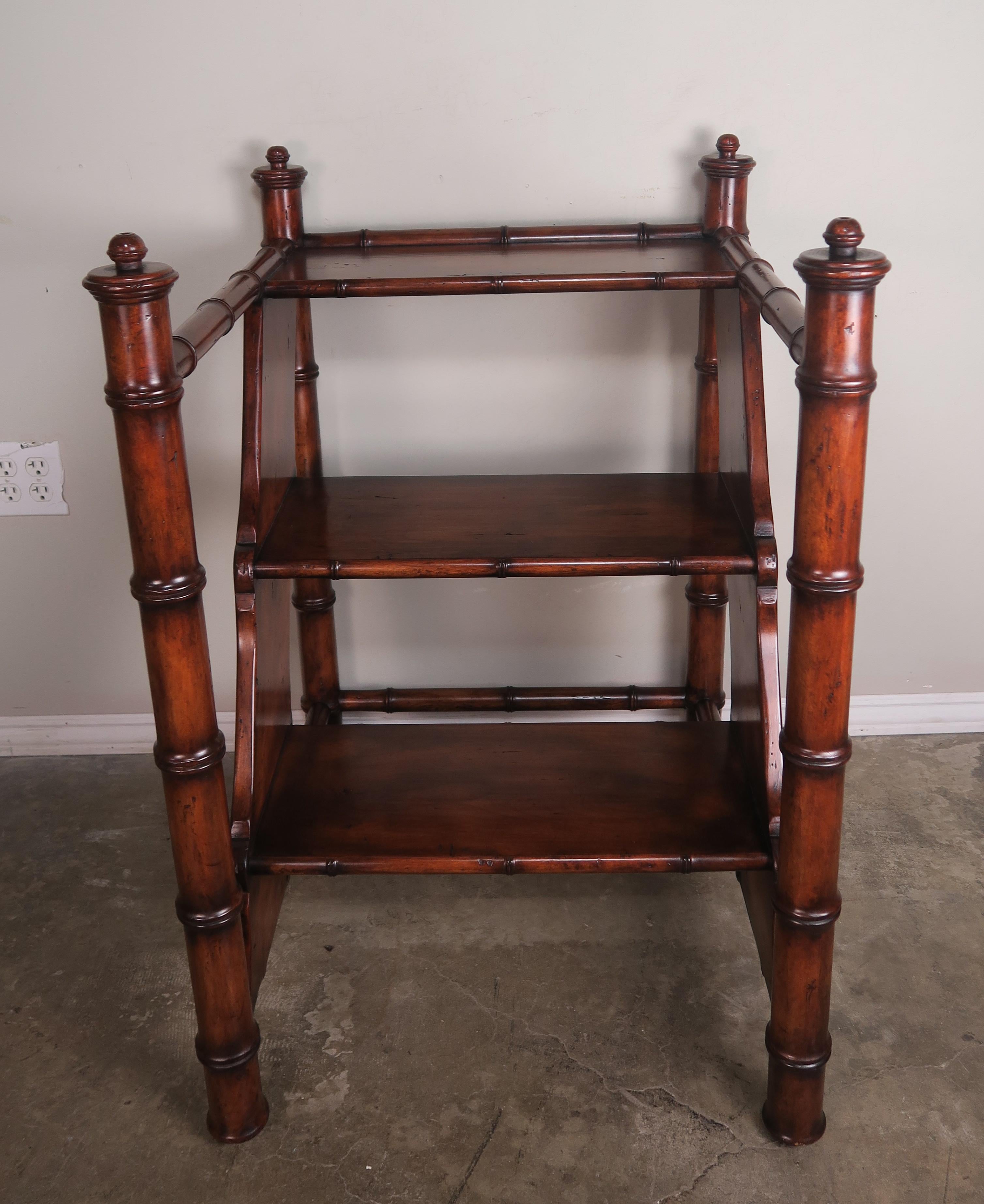 English Bamboo Motif Library Step Ladder 2