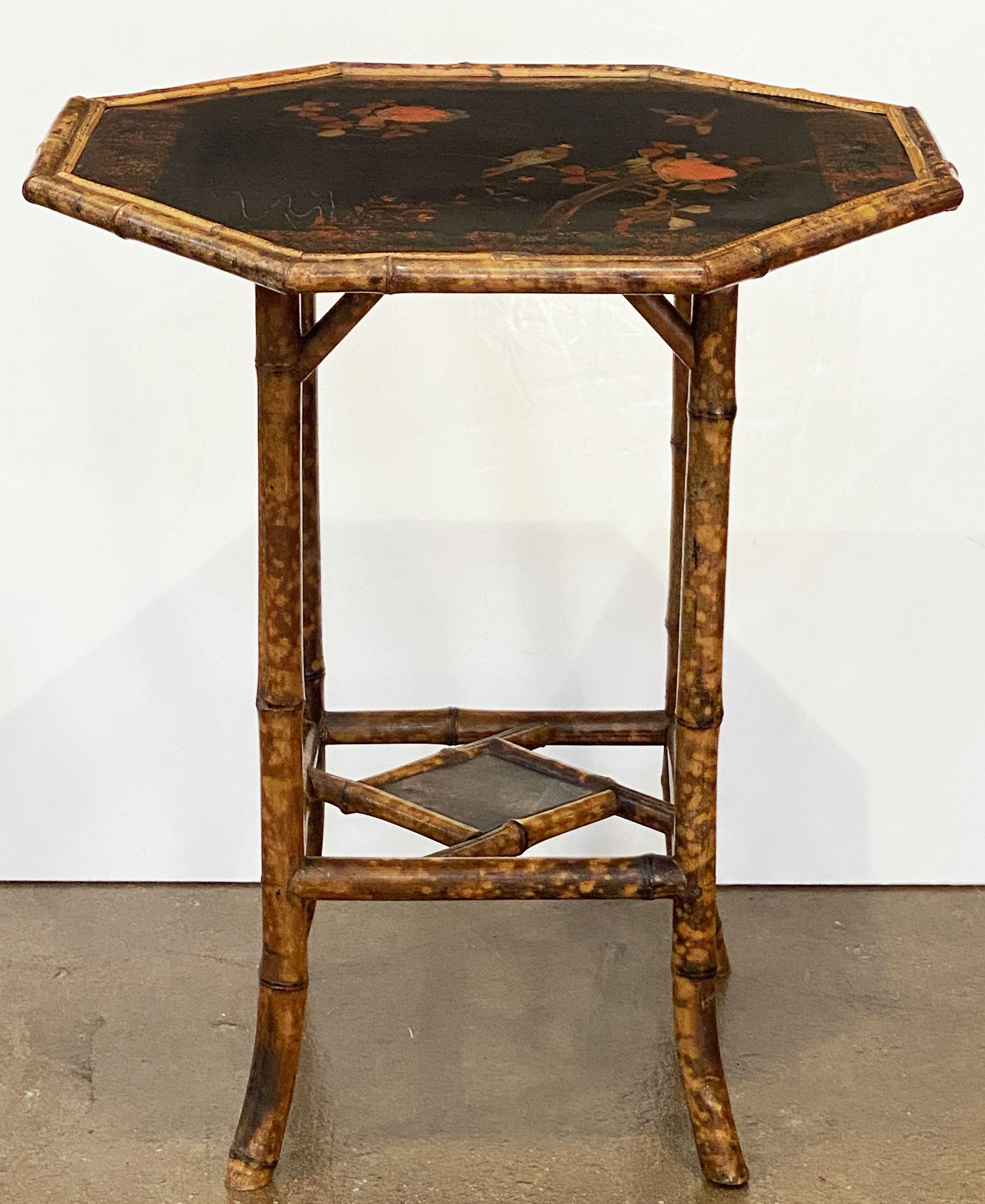 Aesthetic Movement English Bamboo Occasional Table with Octagonal Lacquered Top