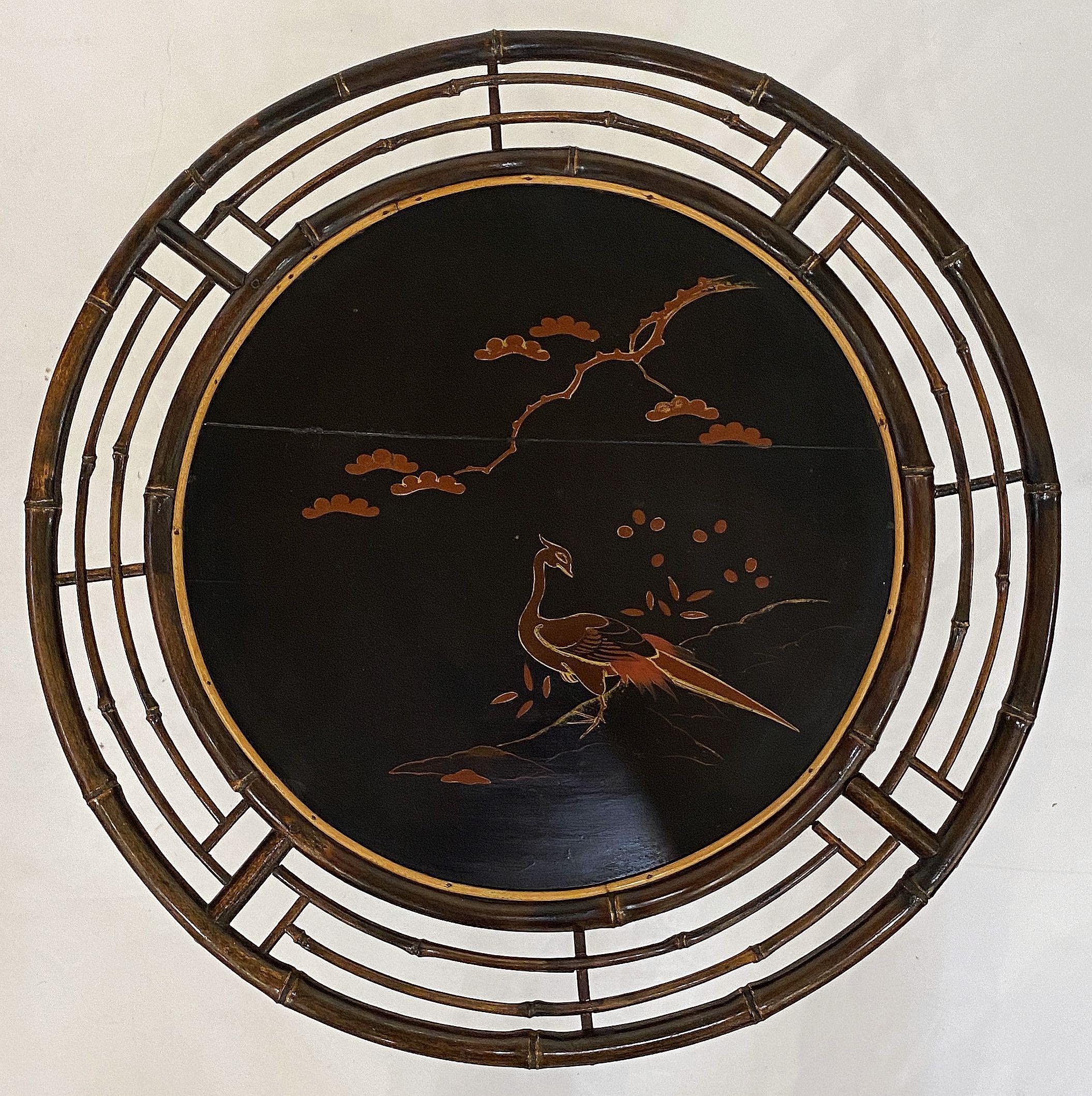 XIXe siècle Table d'appoint ronde en bambou du mouvement esthétique anglais en vente