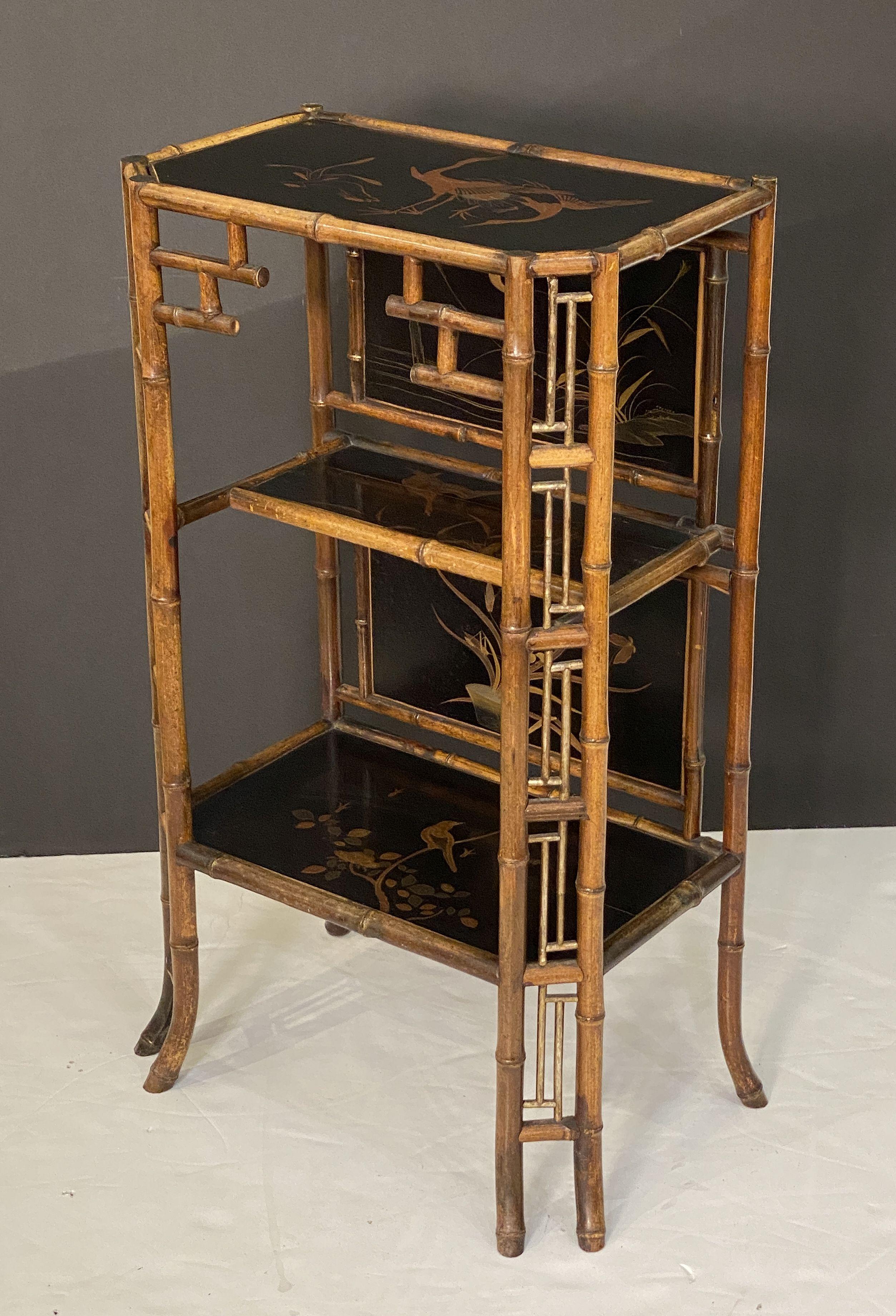 English Bamboo Table Stand or Cabinet Etagere from the Aesthetic Movement 7