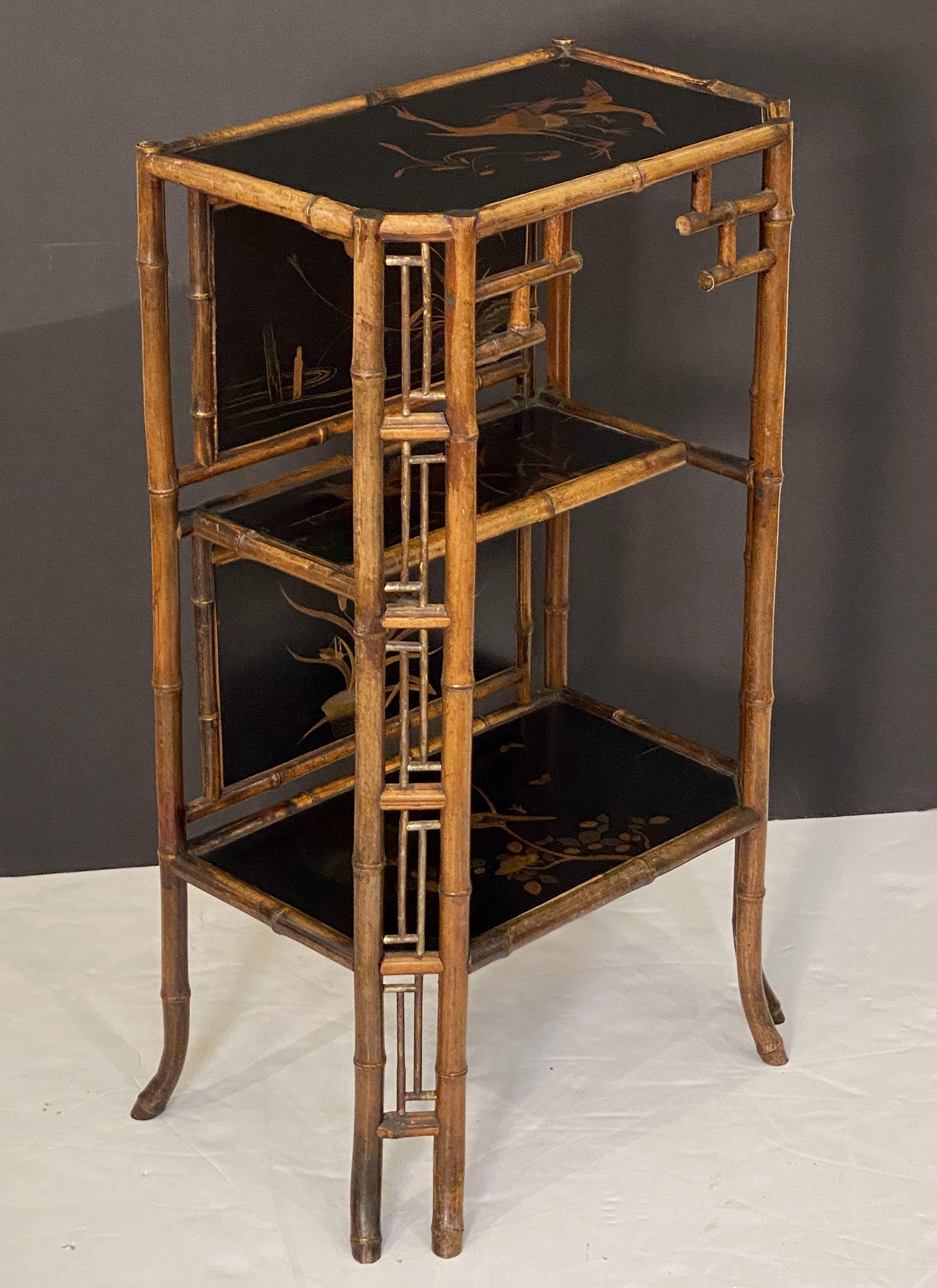 English Bamboo Table Stand or Cabinet Etagere from the Aesthetic Movement 8