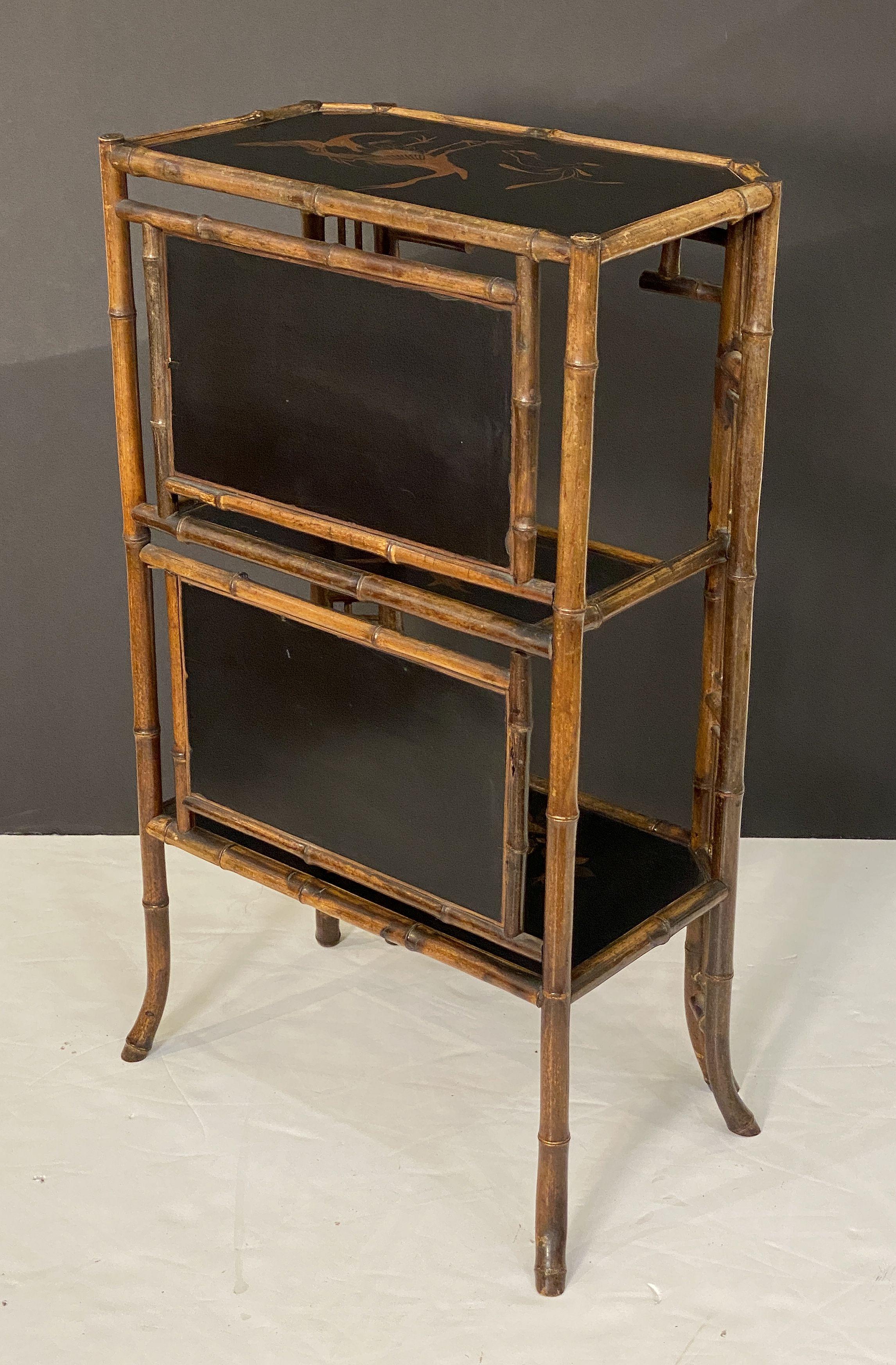 English Bamboo Table Stand or Cabinet Etagere from the Aesthetic Movement 9