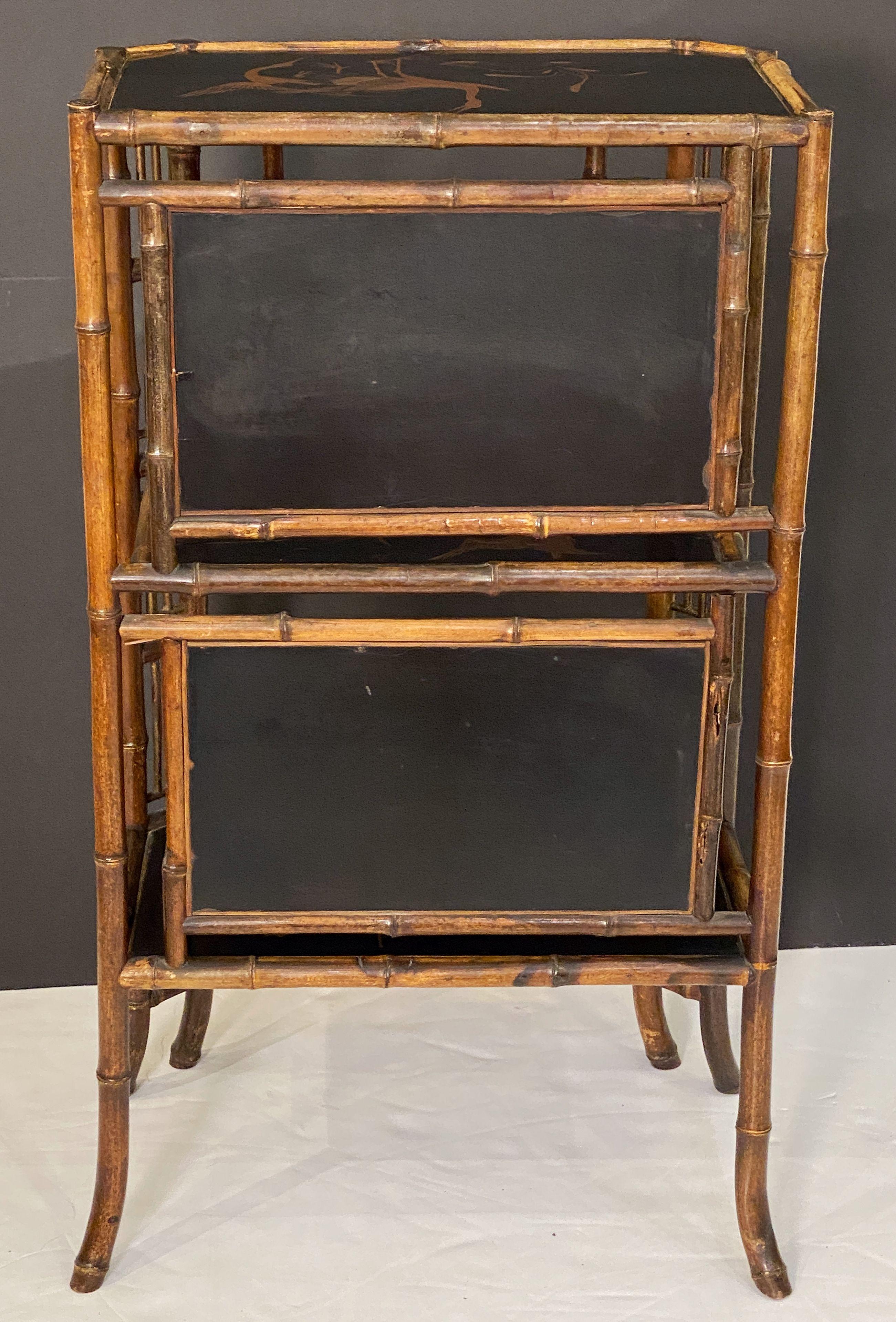 English Bamboo Table Stand or Cabinet Etagere from the Aesthetic Movement 10