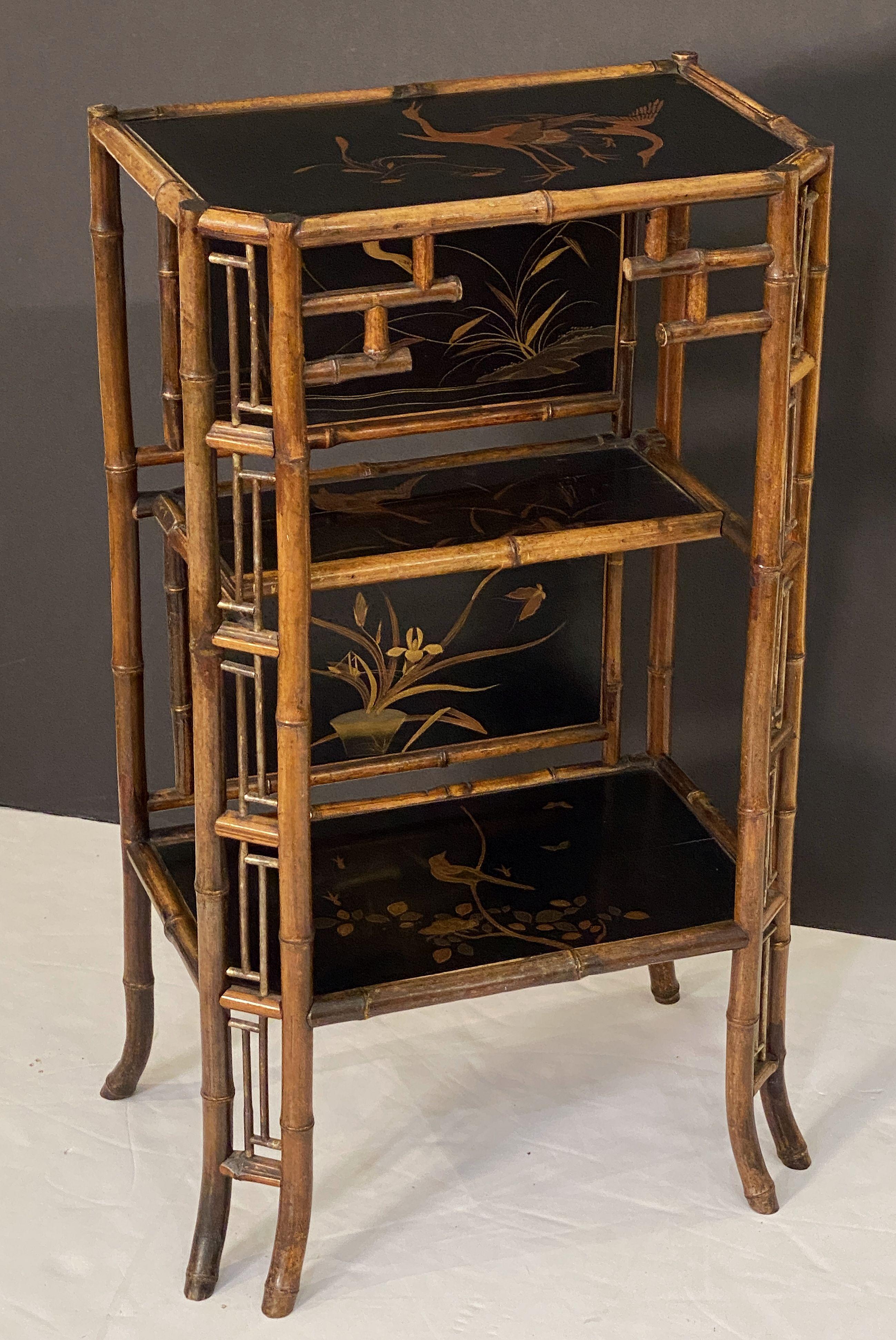 English Bamboo Table Stand or Cabinet Etagere from the Aesthetic Movement 12