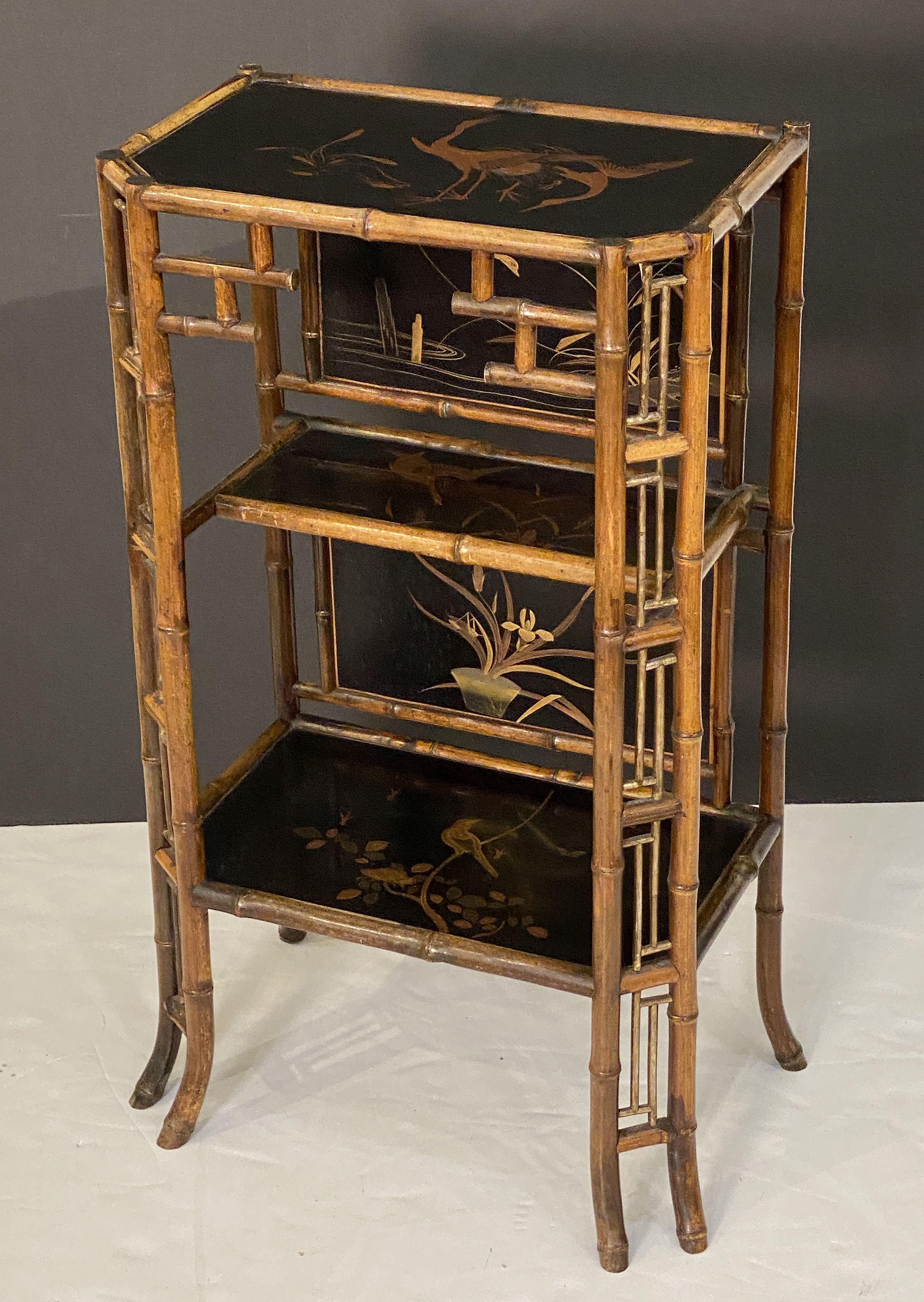 English Bamboo Table Stand or Cabinet Etagere from the Aesthetic Movement In Good Condition In Austin, TX
