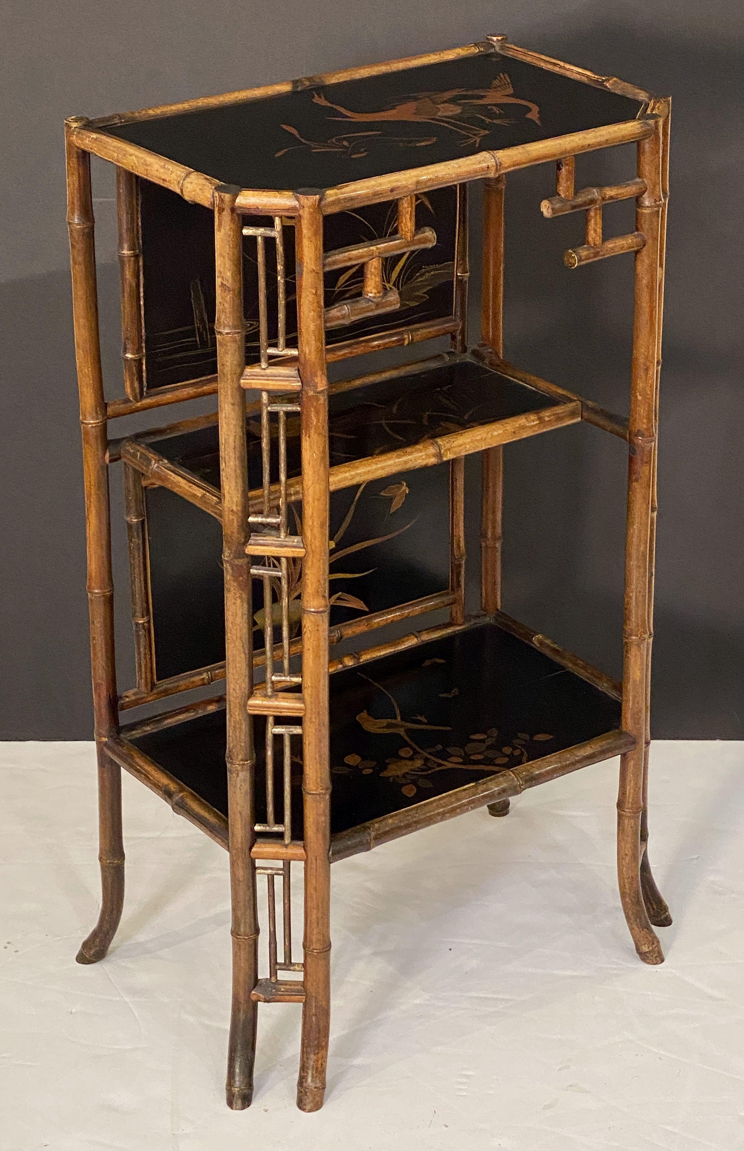 English Bamboo Table Stand or Cabinet Etagere from the Aesthetic Movement 1
