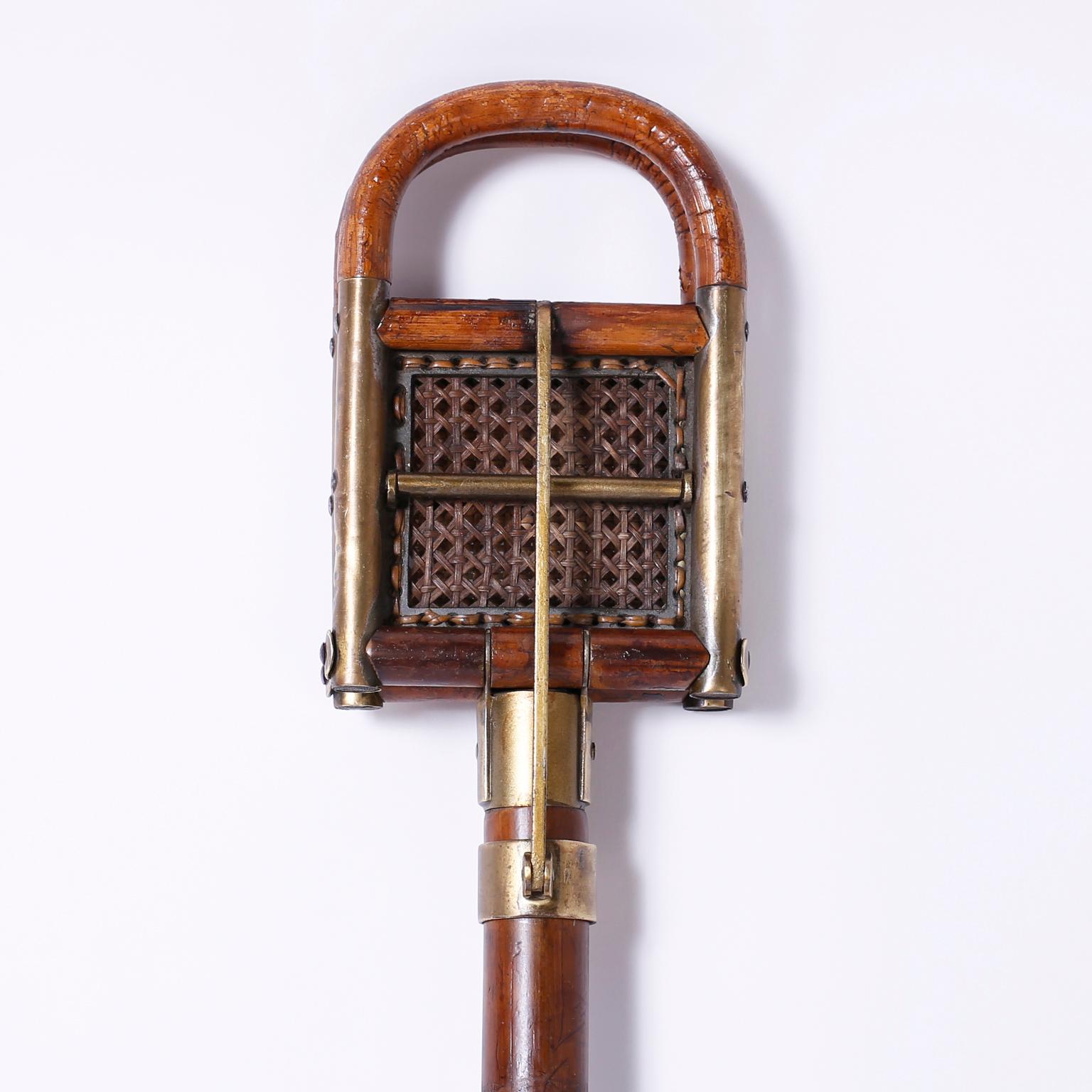 English Bamboo Walking Stick with Seat or Hunting Seat In Good Condition In Palm Beach, FL
