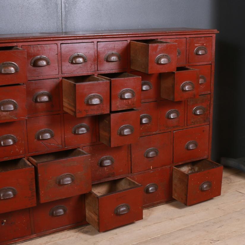Victorian English Bank of 65 Drawers