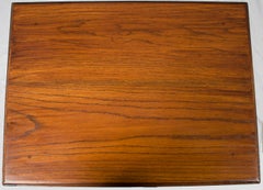 English Barley Twist Oak Rectangular End Side Lamp Table