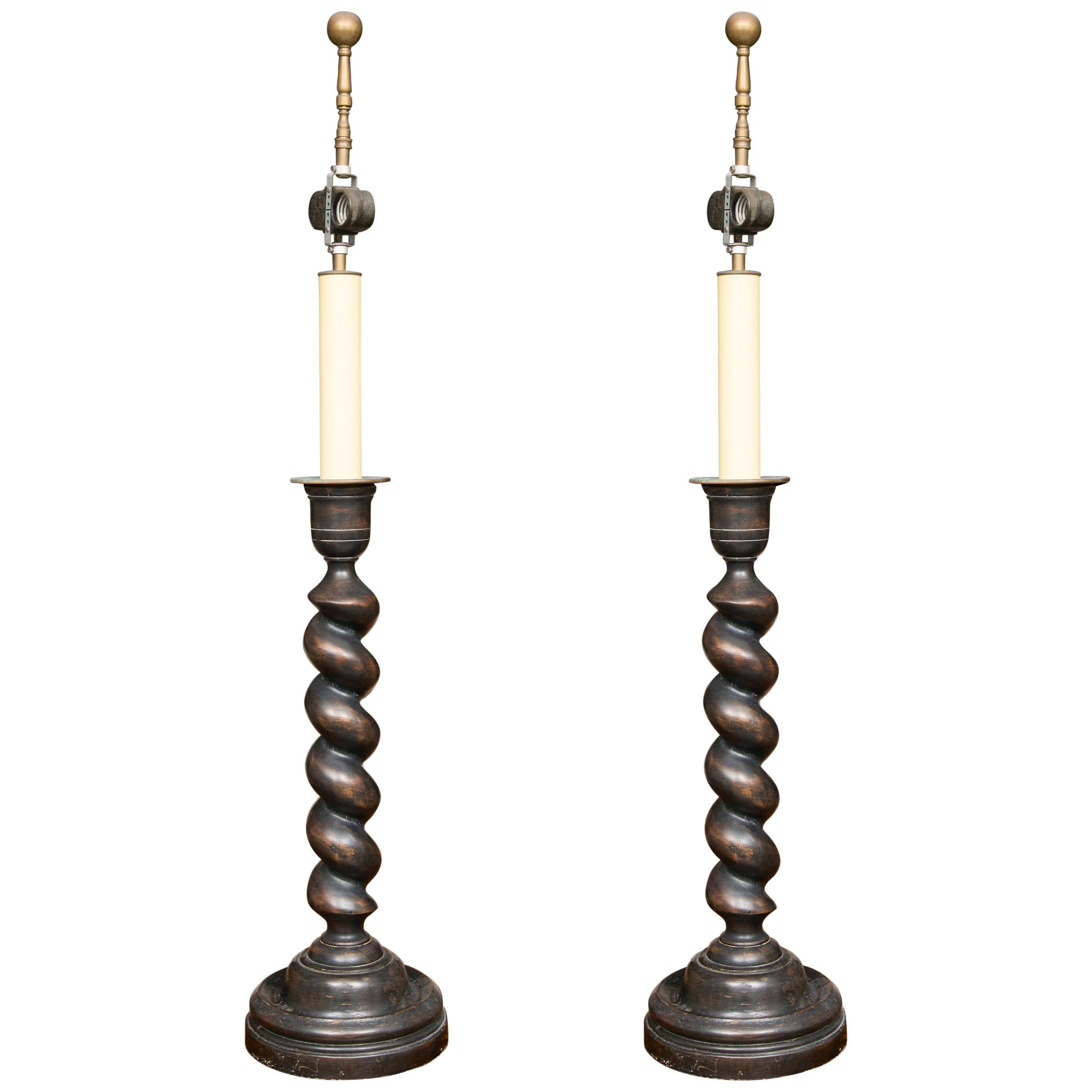 English Barley Twist Table Lamps