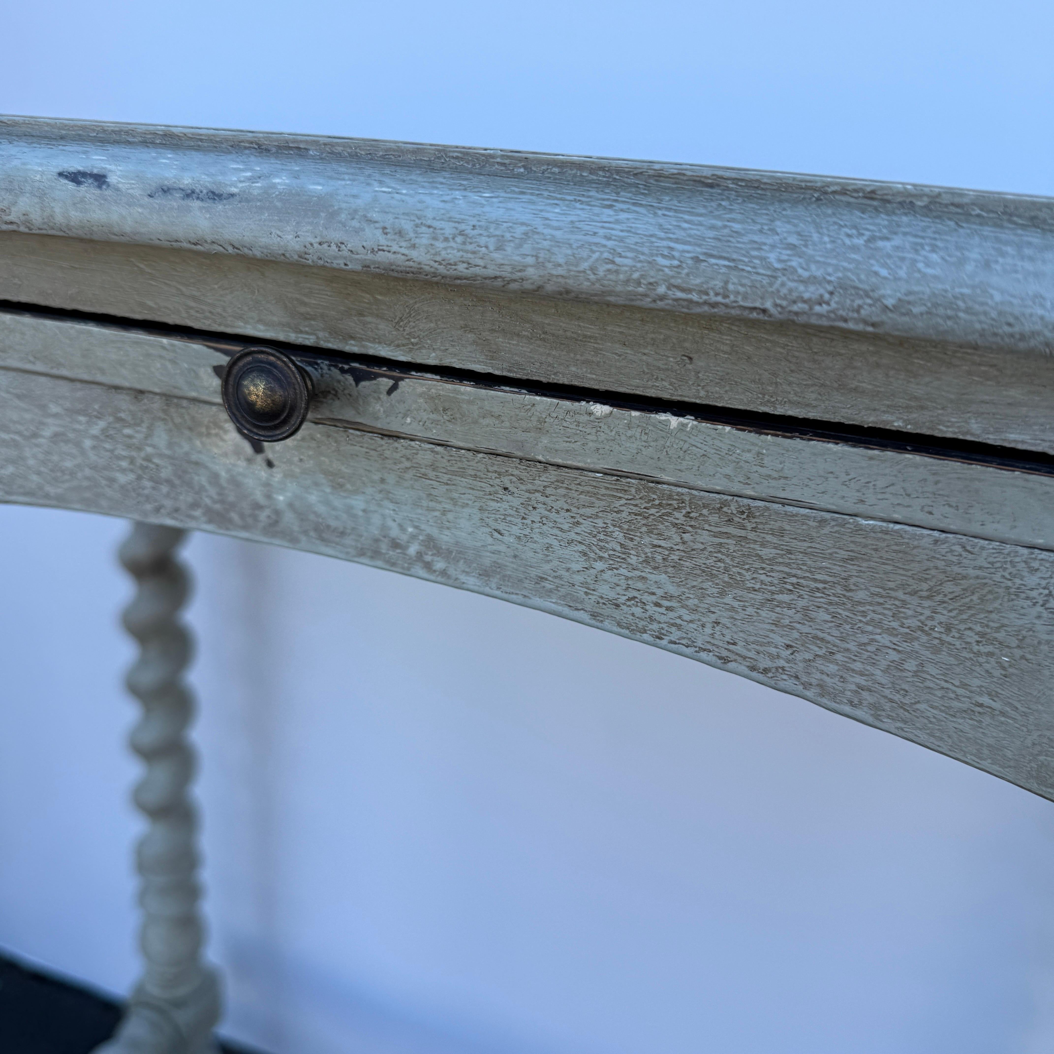 English Barley Twist Wood Painted Console Table For Sale 6