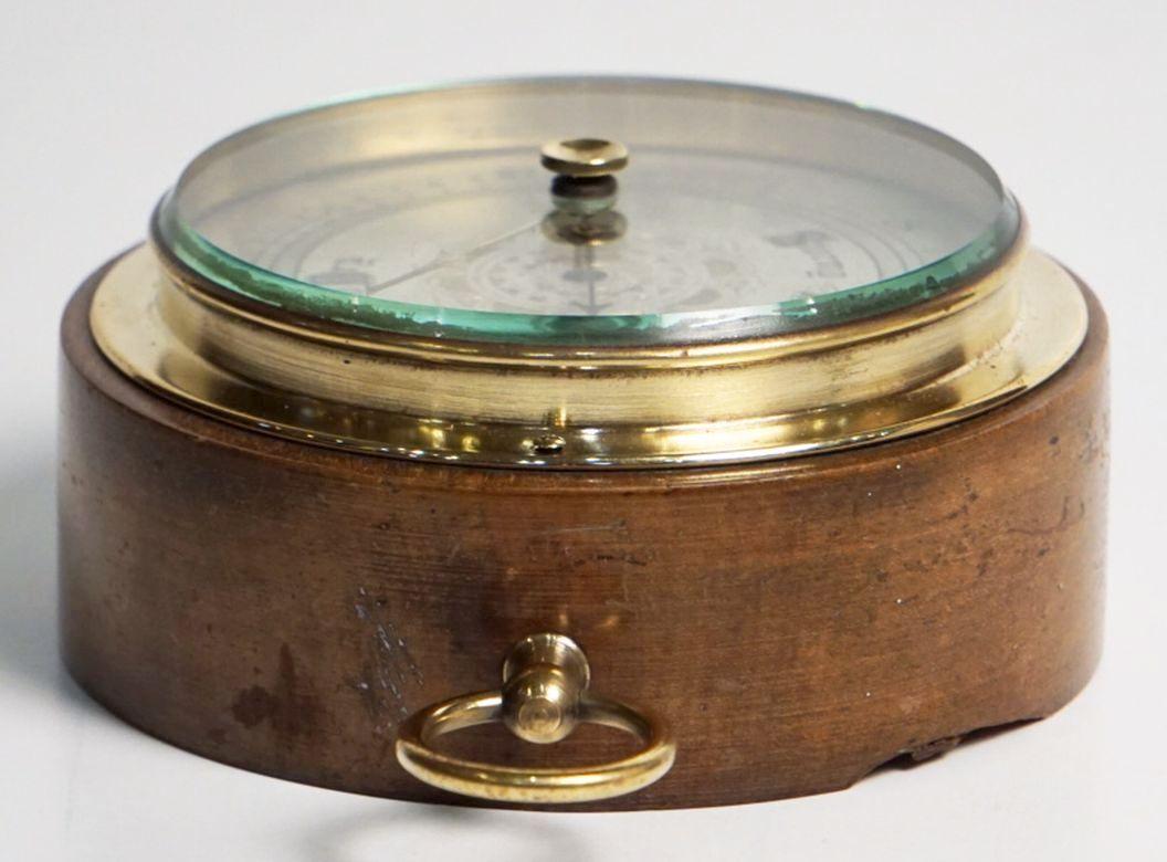 English Barometer of Brass in Wood Housing For Sale 1