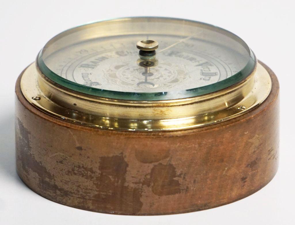 English Barometer of Brass in Wood Housing For Sale 2