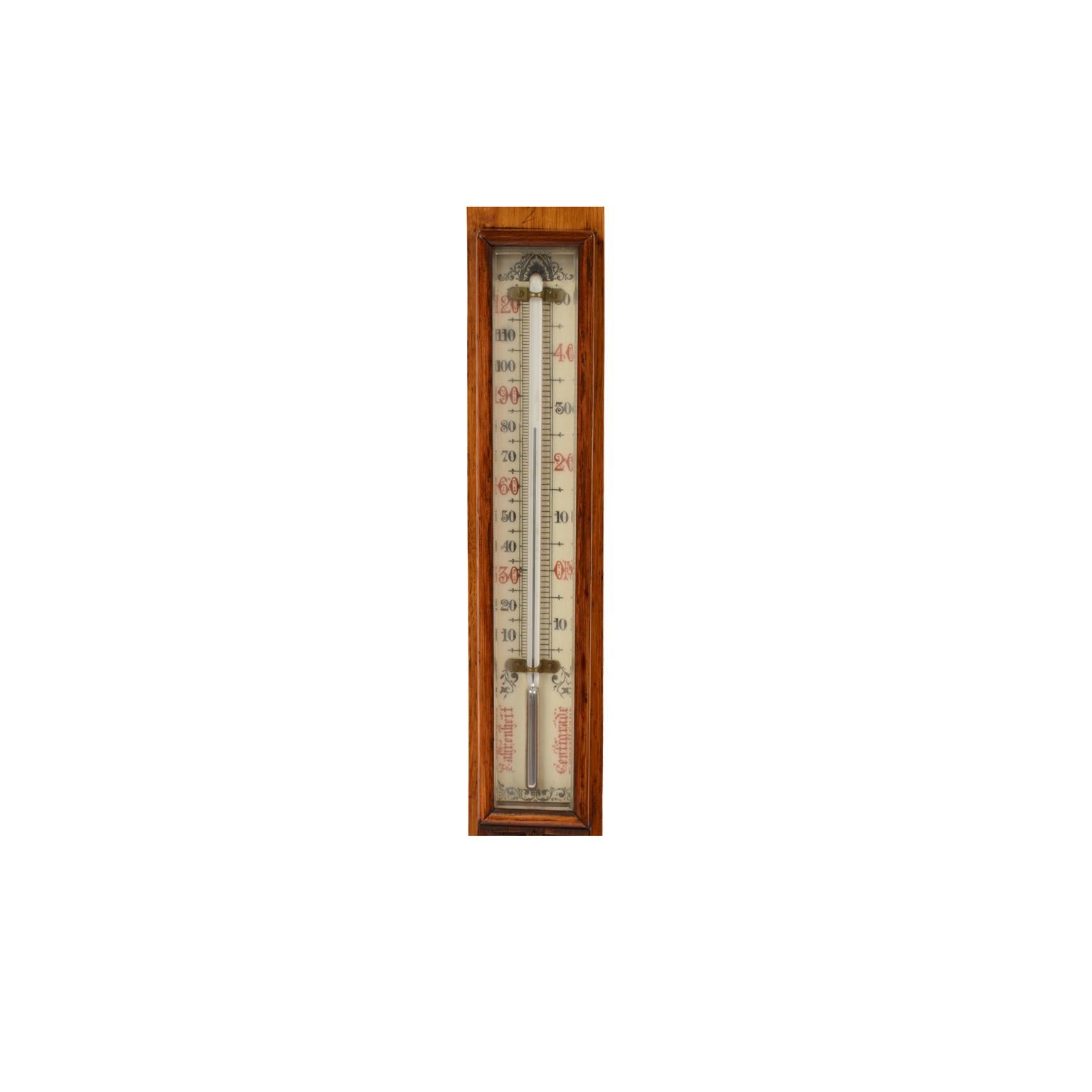 Late 19th Century J. H. Stewar Barometer and Thermometer Antique Weather Misure For Sale 3