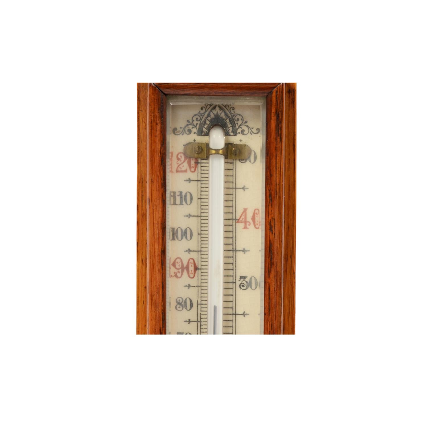 Late 19th Century J. H. Stewar Barometer and Thermometer Antique Weather Misure For Sale 4
