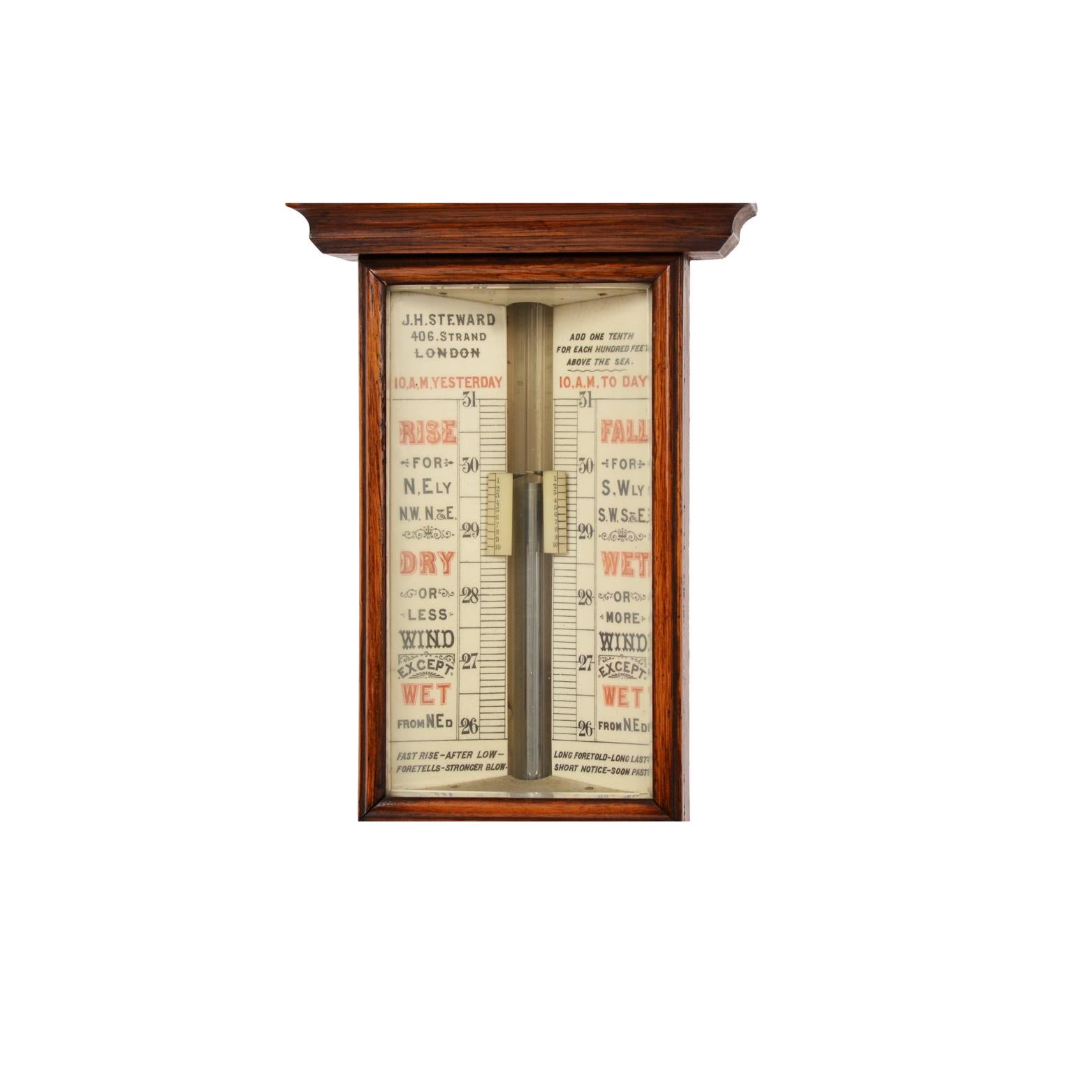 Fin du XIXe siècle Baromètre et thermomètre de la fin du 19e siècle de J. H. Stewar, modèle météorologique ancien en vente